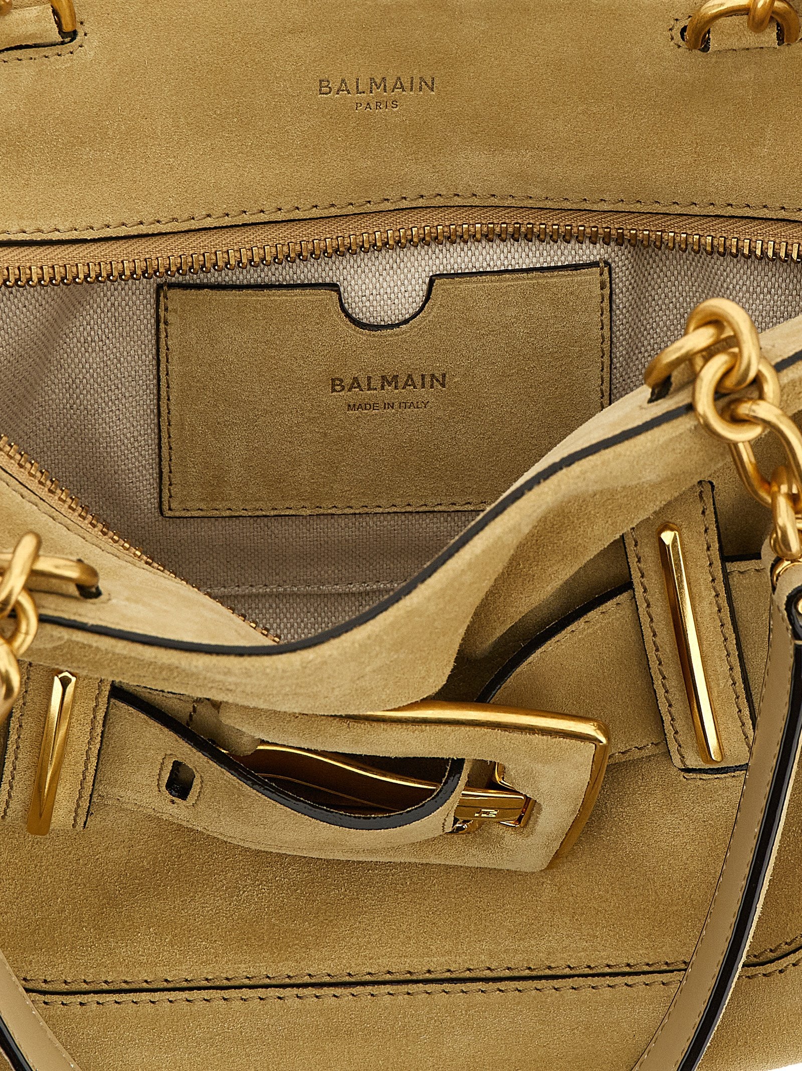 Balmain Beige Calfskin Shoulder Women's Bag