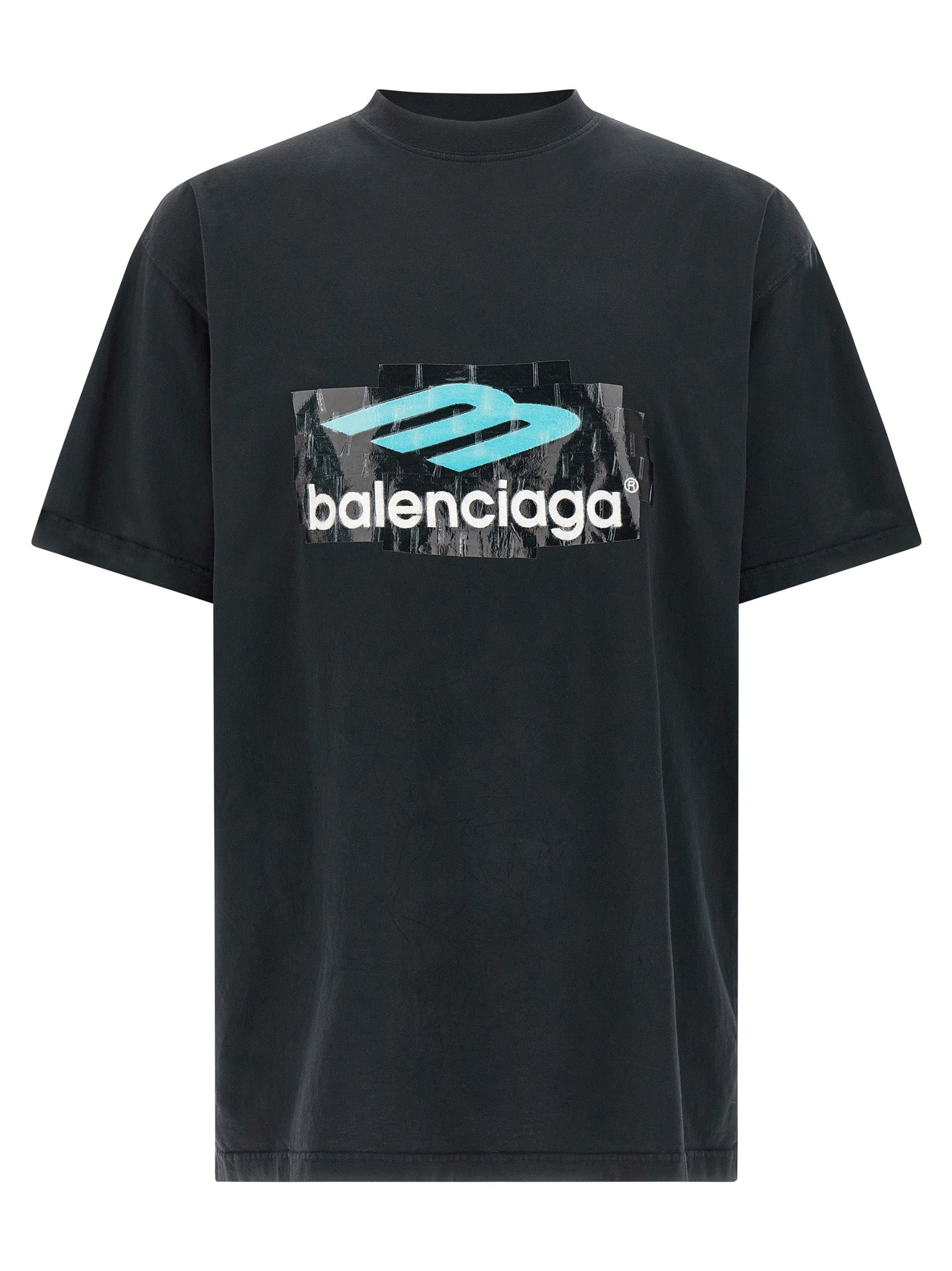 Balenciaga Black Cotton Men's T-Shirt