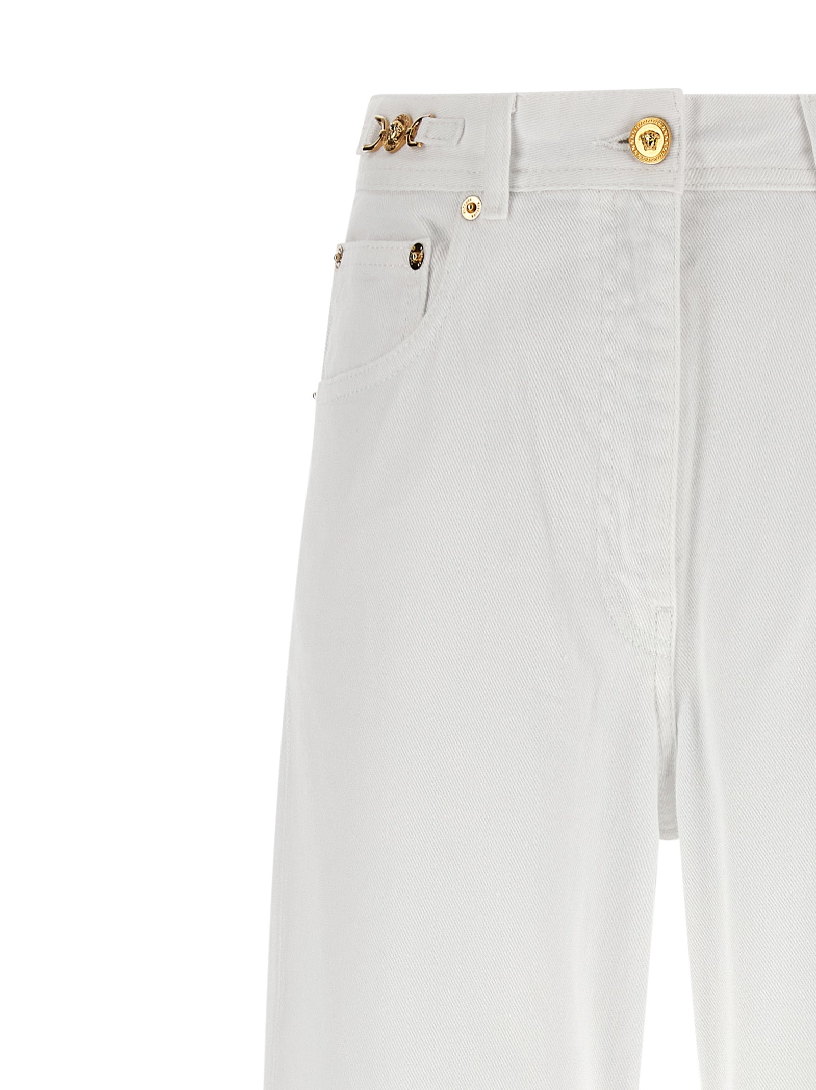Versace White Cotton Straight-Leg Women's Jeans