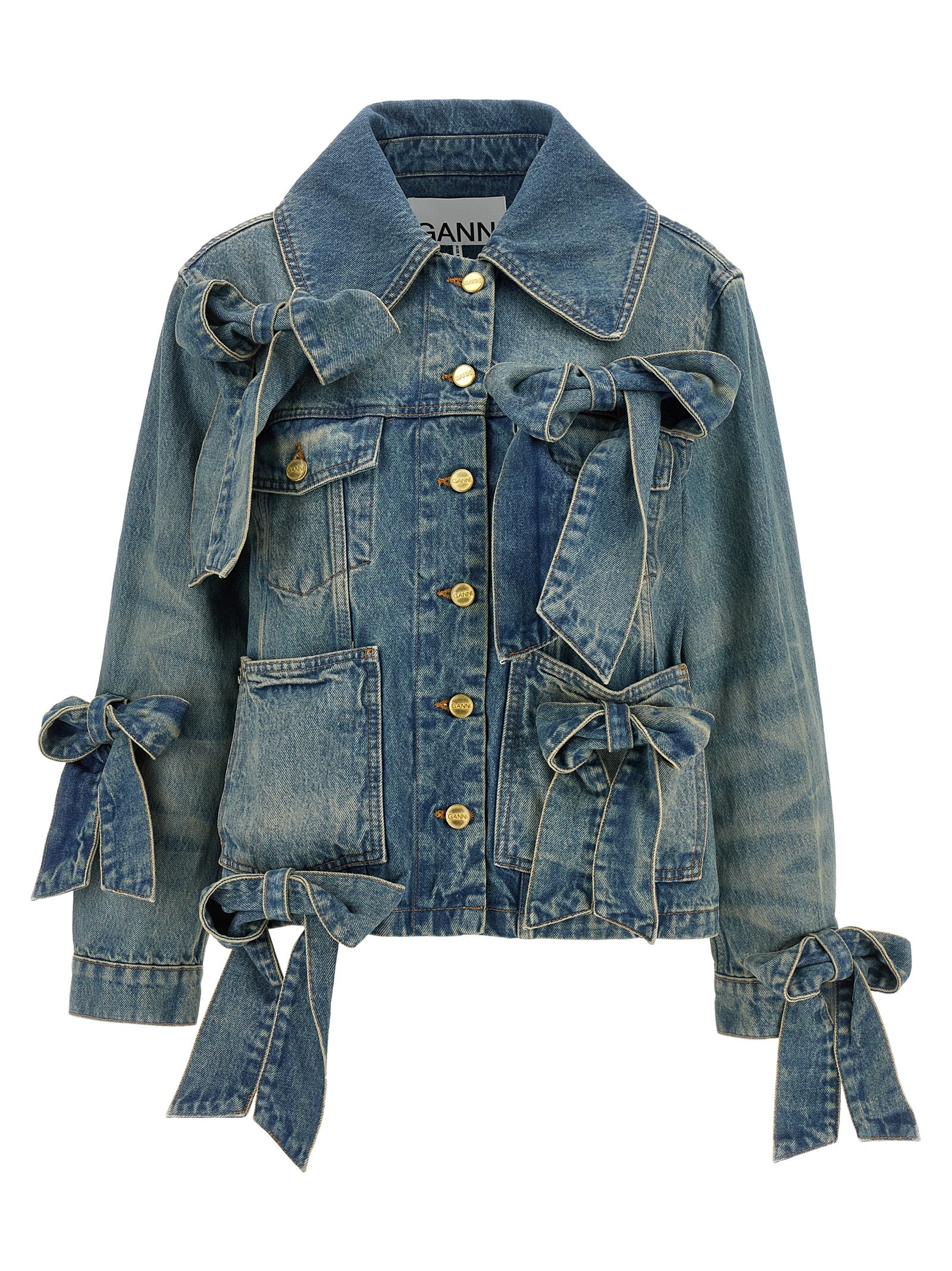 Ganni Blue Organic Cotton Denim Women's Jacket