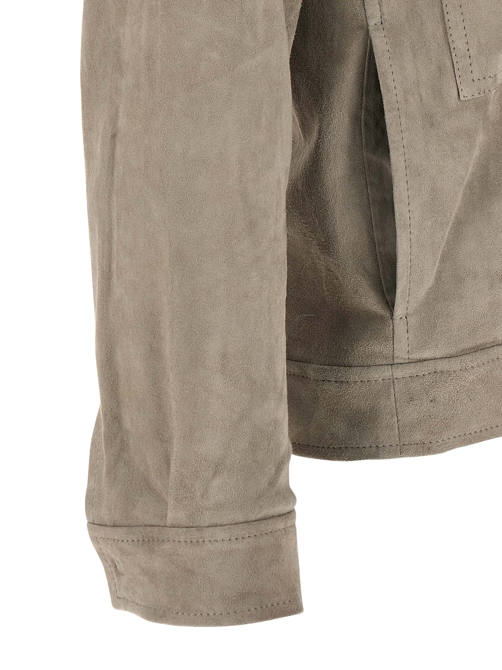 GIORGIO BRATO Gray Lamb Leather Leather Men's Jacket