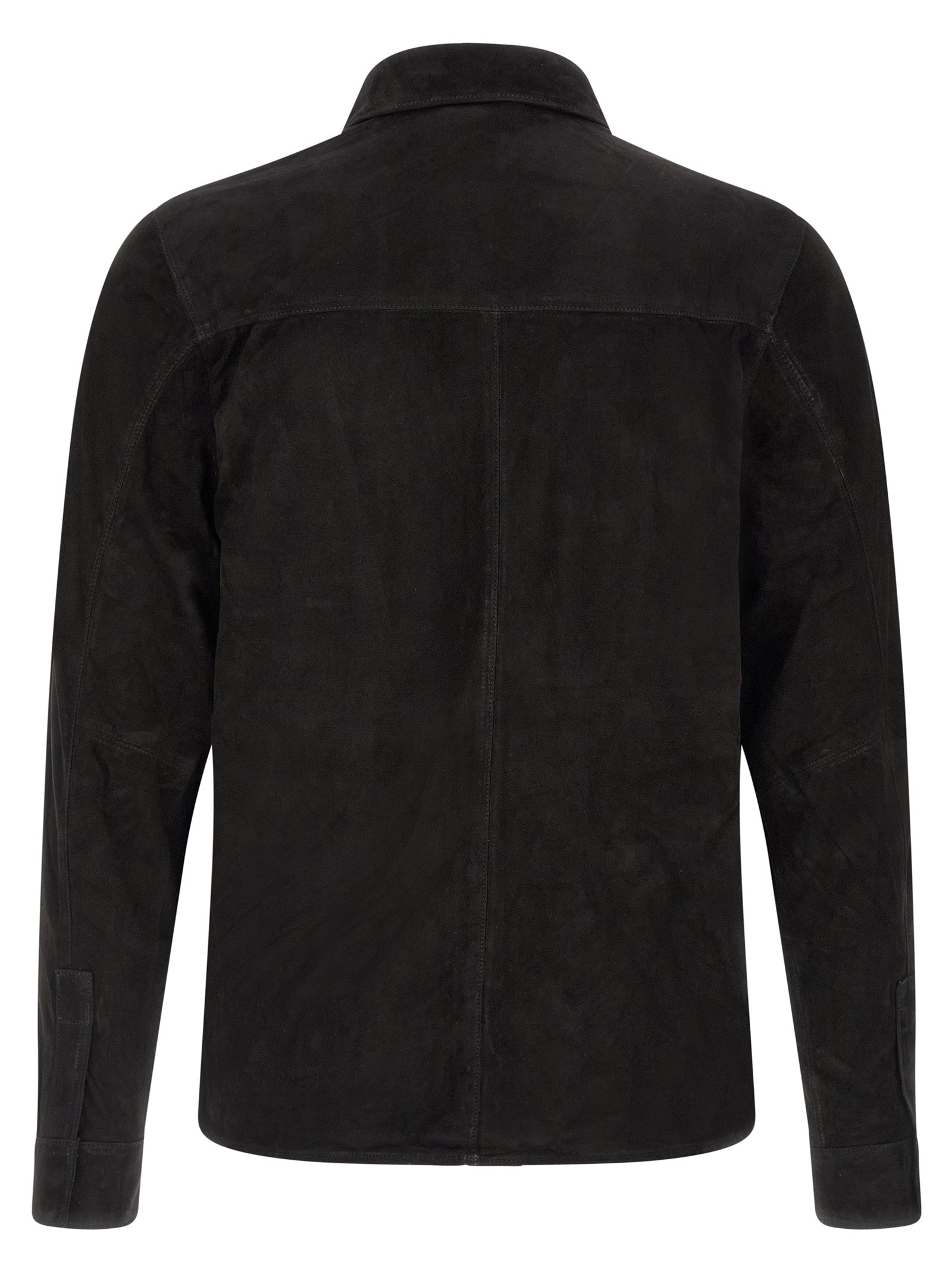 GIORGIO BRATO Black Suede Leather Men's Blouse