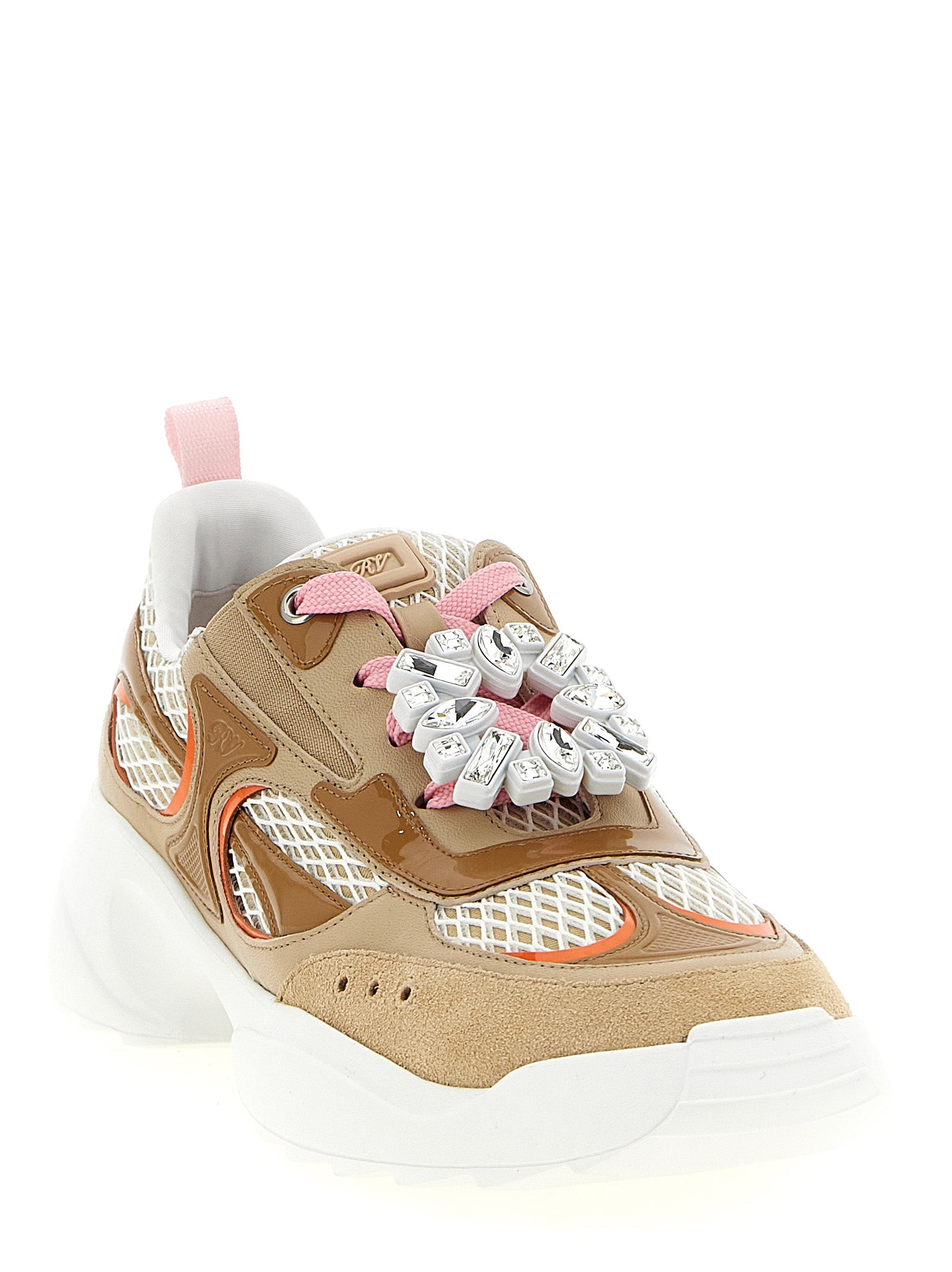 Roger Vivier Beige Calfskin Athletic Women's Sneakers