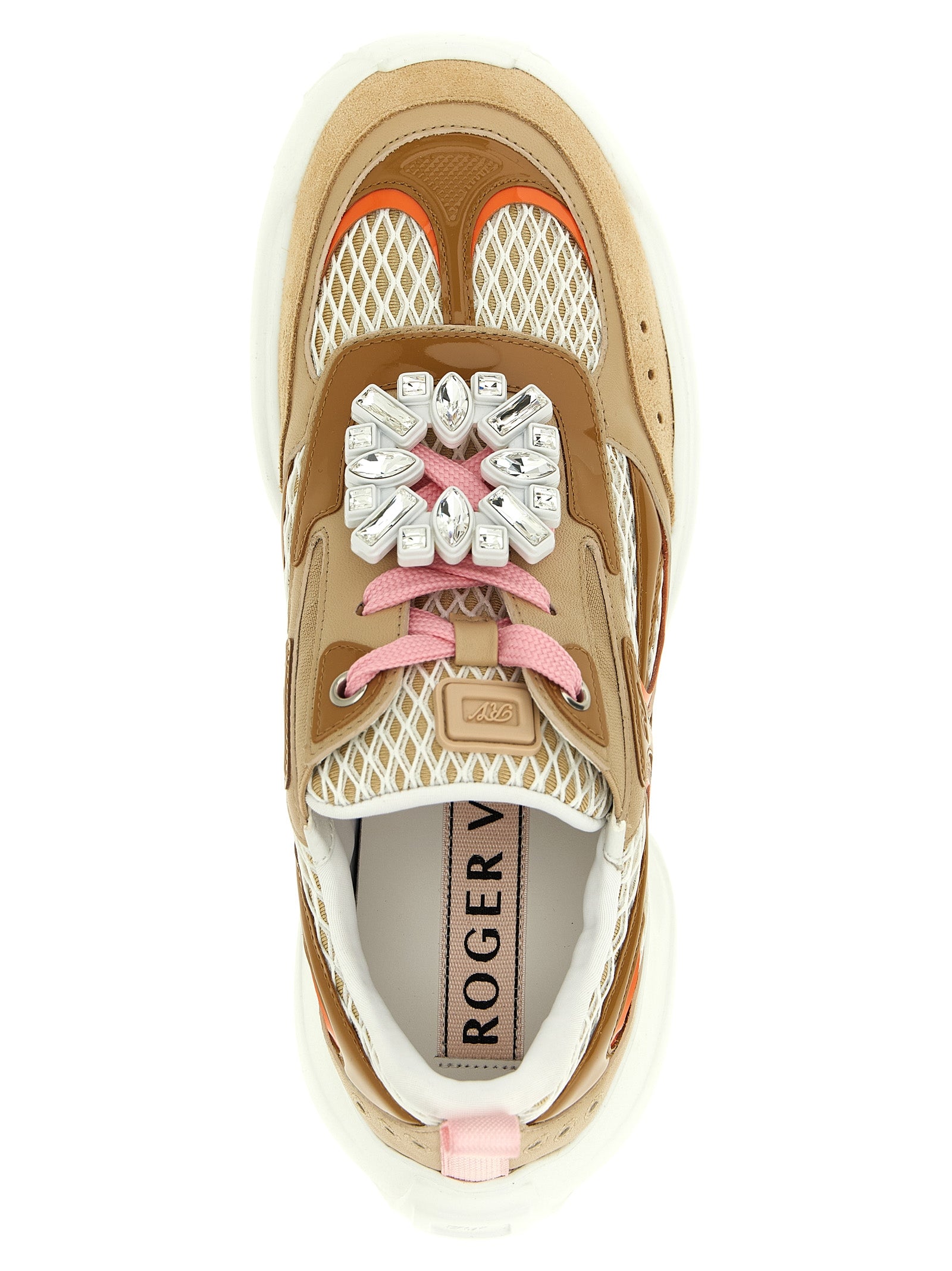 Roger Vivier Beige Calfskin Athletic Women's Sneakers