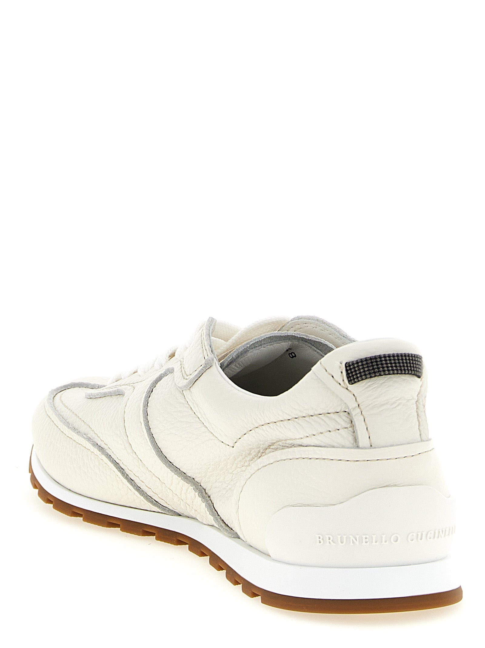 Brunello Cucinelli White Goatskin Athletic Women's Sneakers