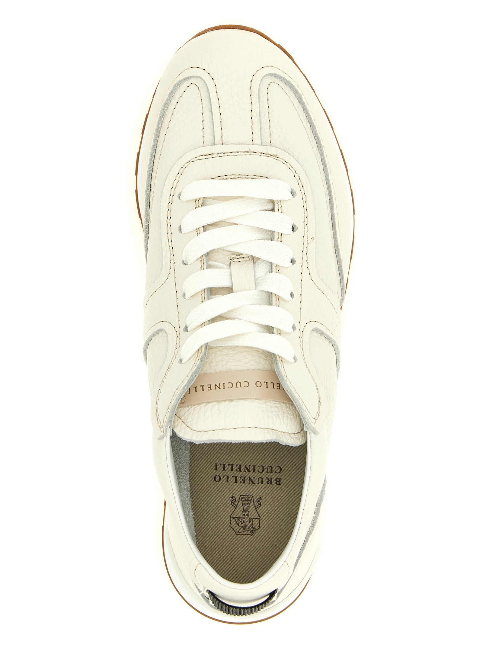 Brunello Cucinelli White Goatskin Athletic Women's Sneakers