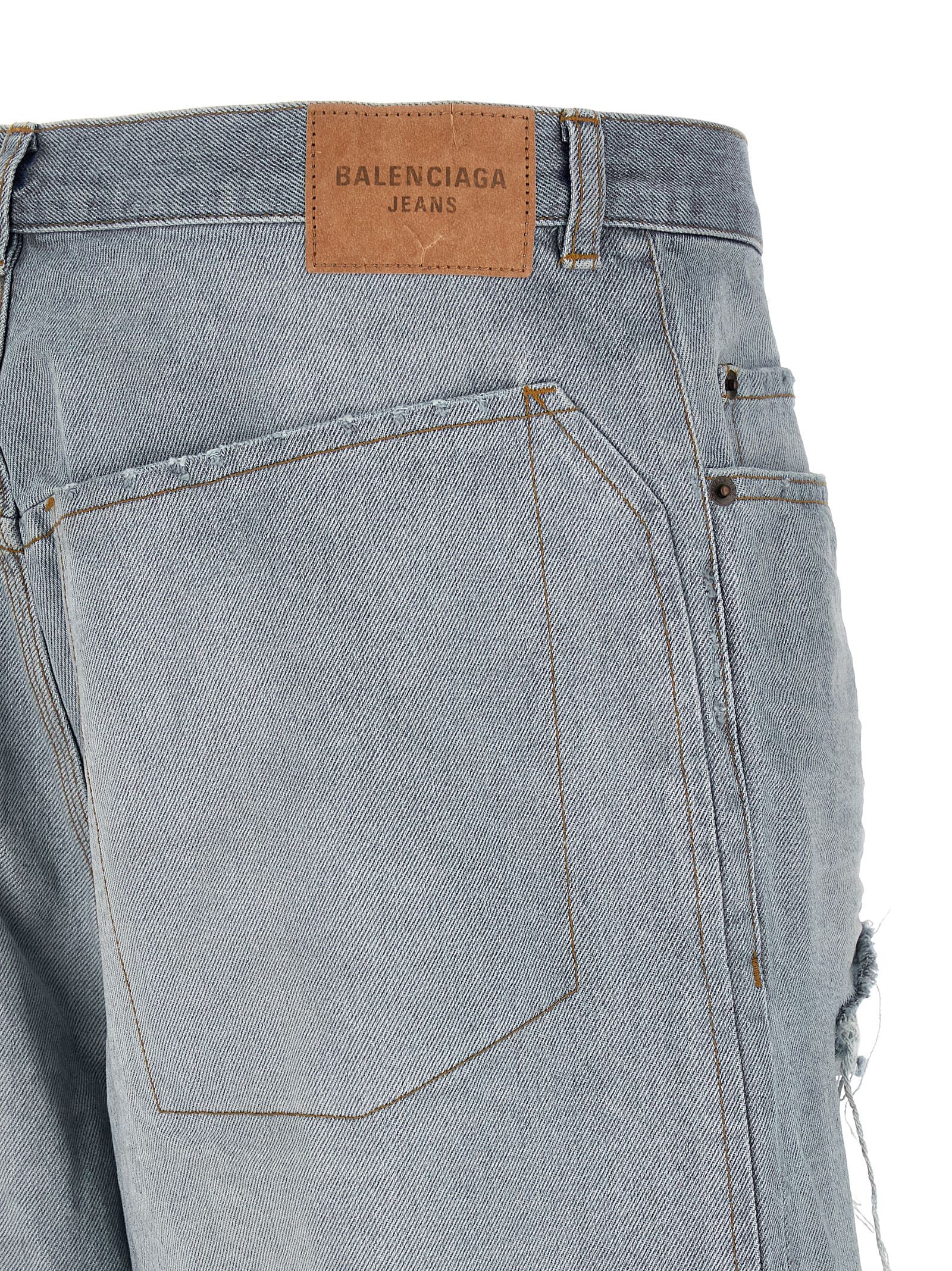 Balenciaga Blue Cotton Relaxed Fit Men's Jeans