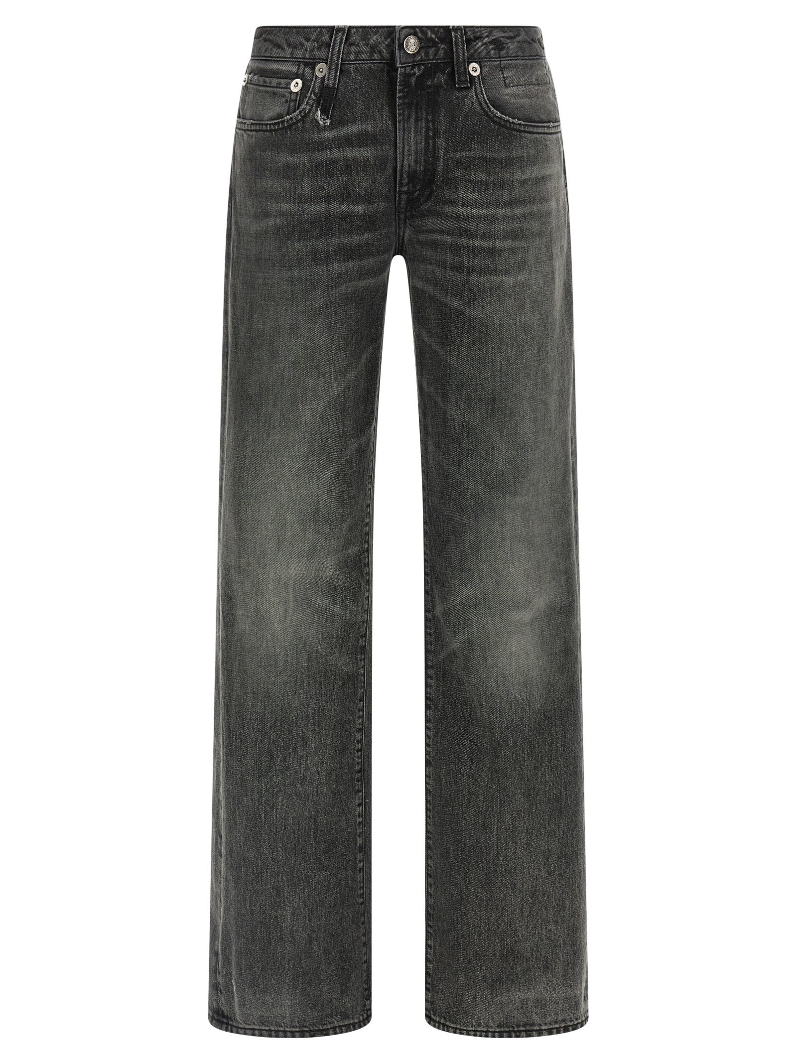 R13 Gray Cotton Straight-Leg Women's Jeans