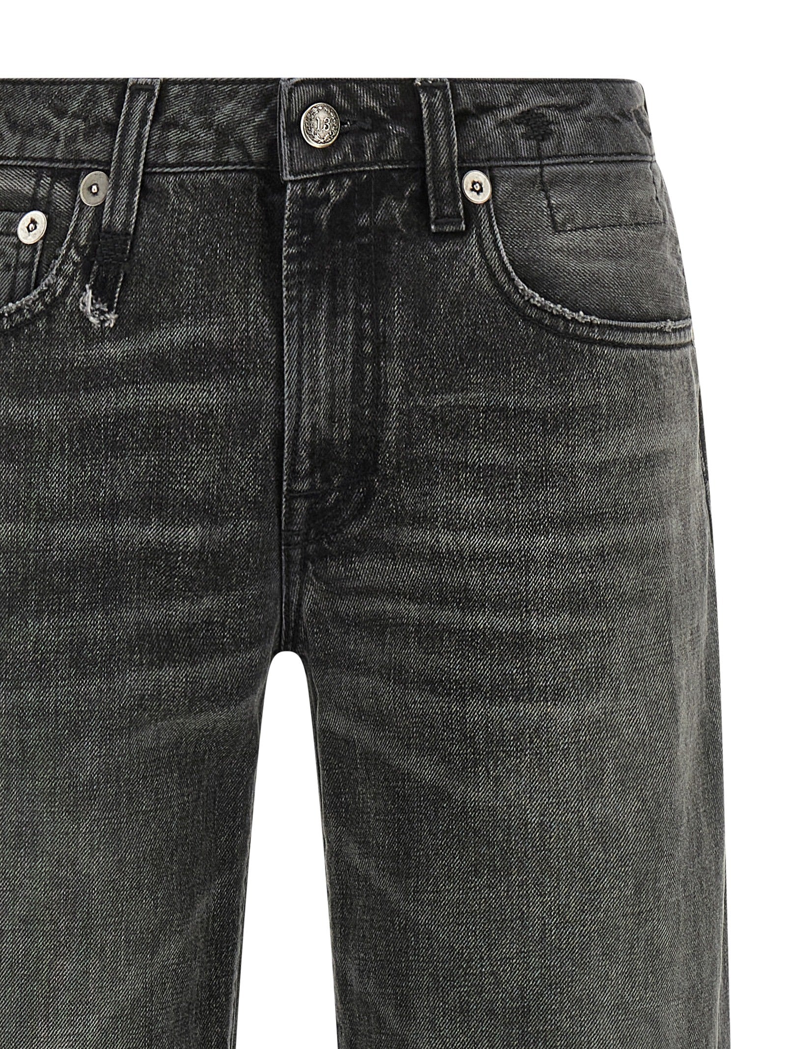 R13 Gray Cotton Straight-Leg Women's Jeans