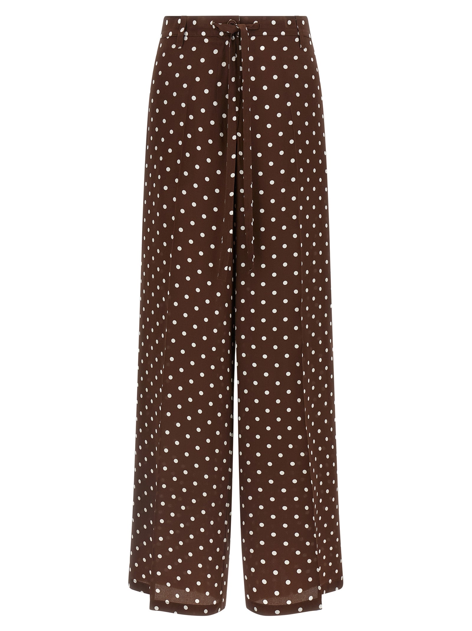 P.A.R.O.S.H. Brown Silk Casual Women's Pants