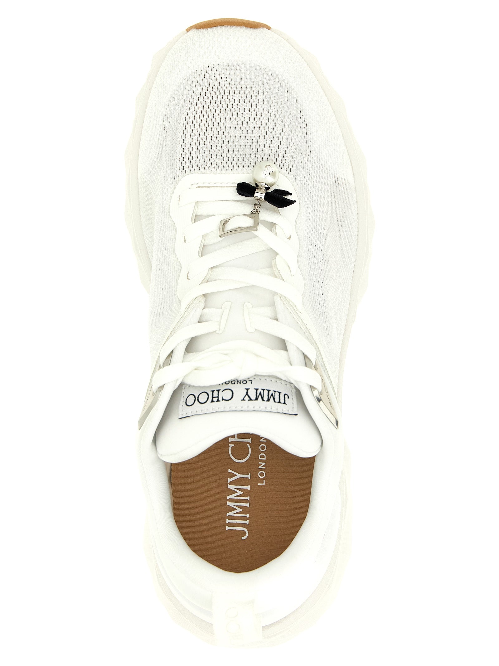 Jimmy Choo White Tencel Athletic Women's Sneakers