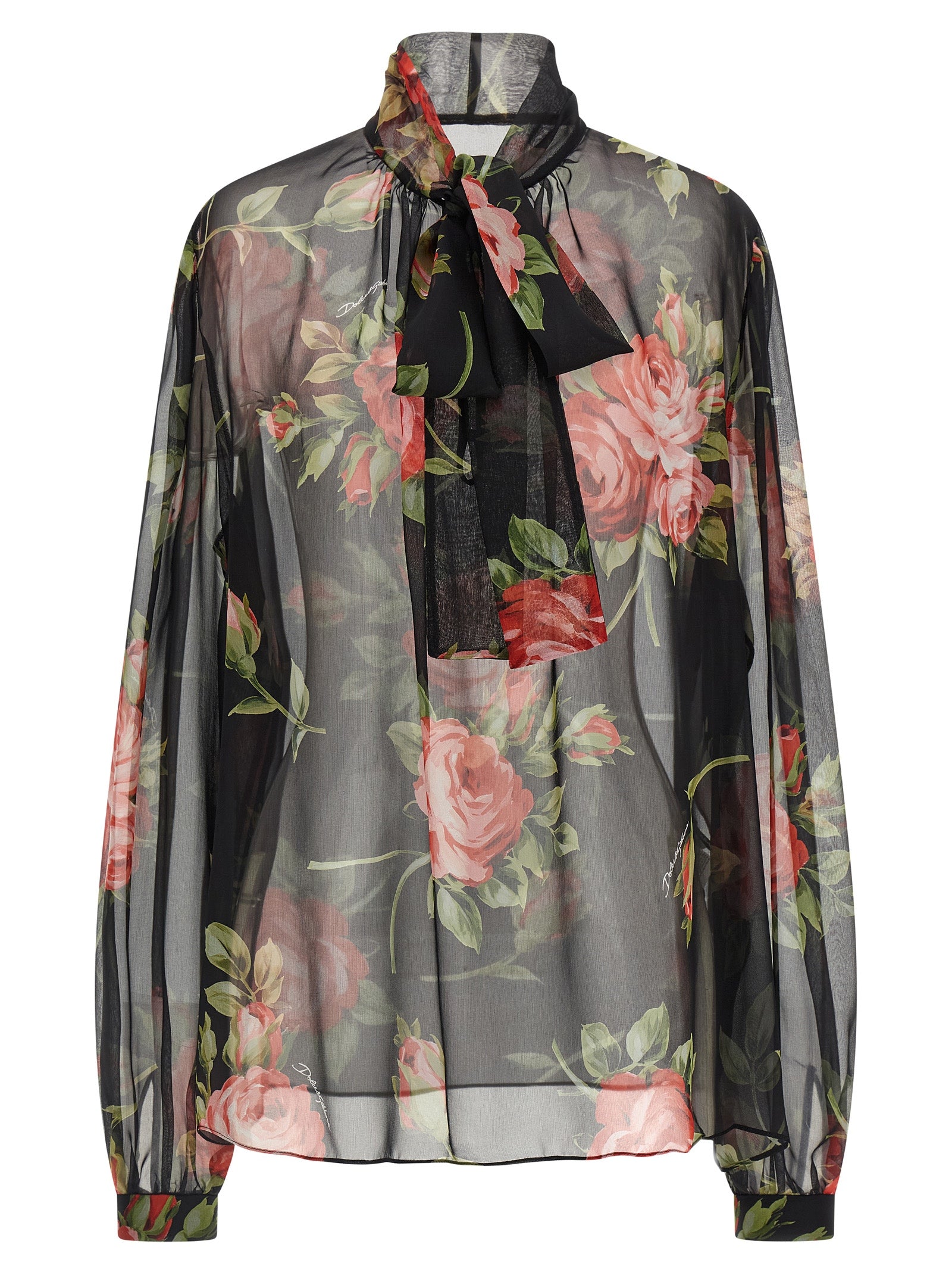 Dolce & Gabbana Black Silk Pattern Women's Shirt