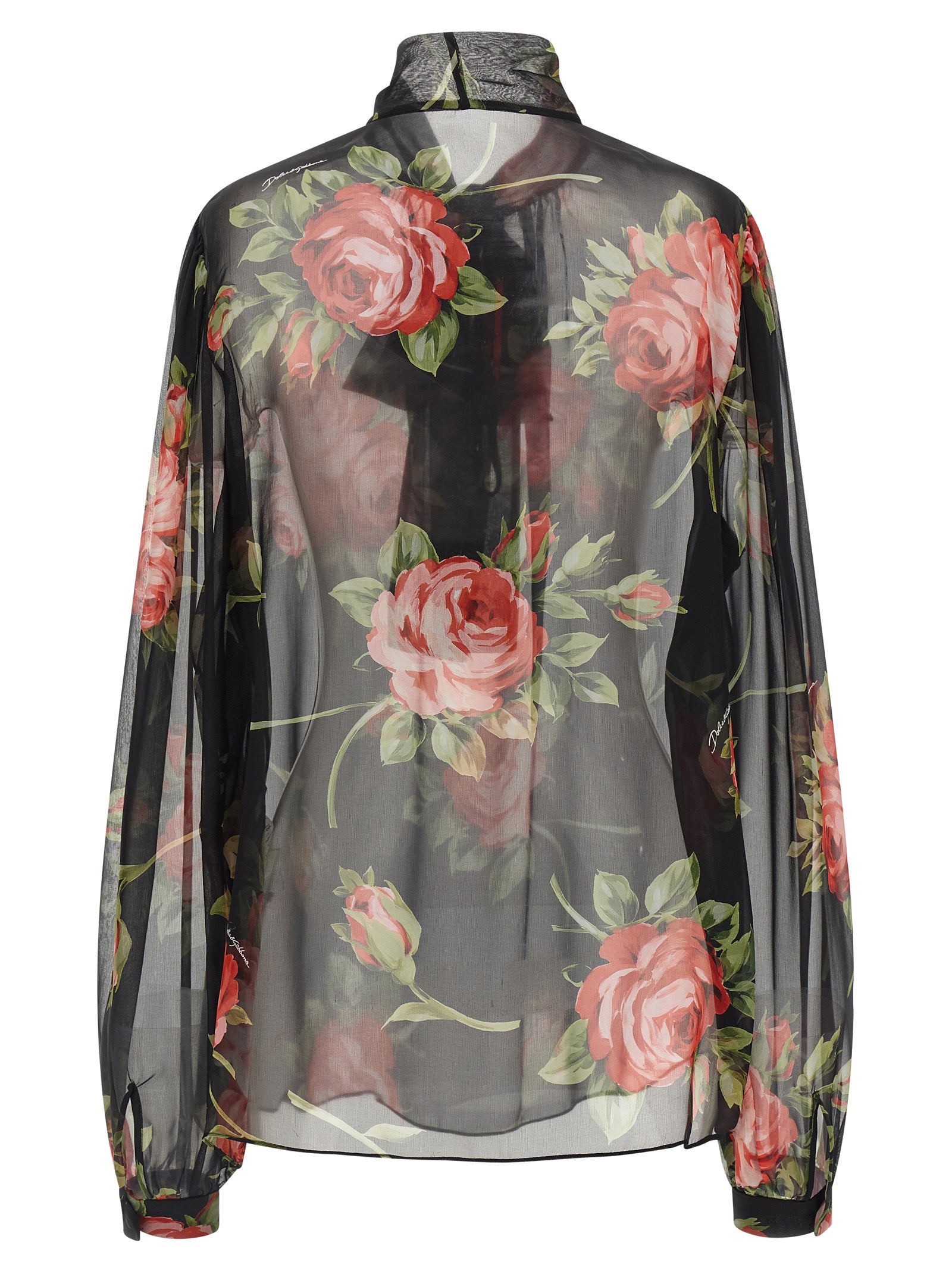 Dolce & Gabbana Black Silk Pattern Women's Shirt