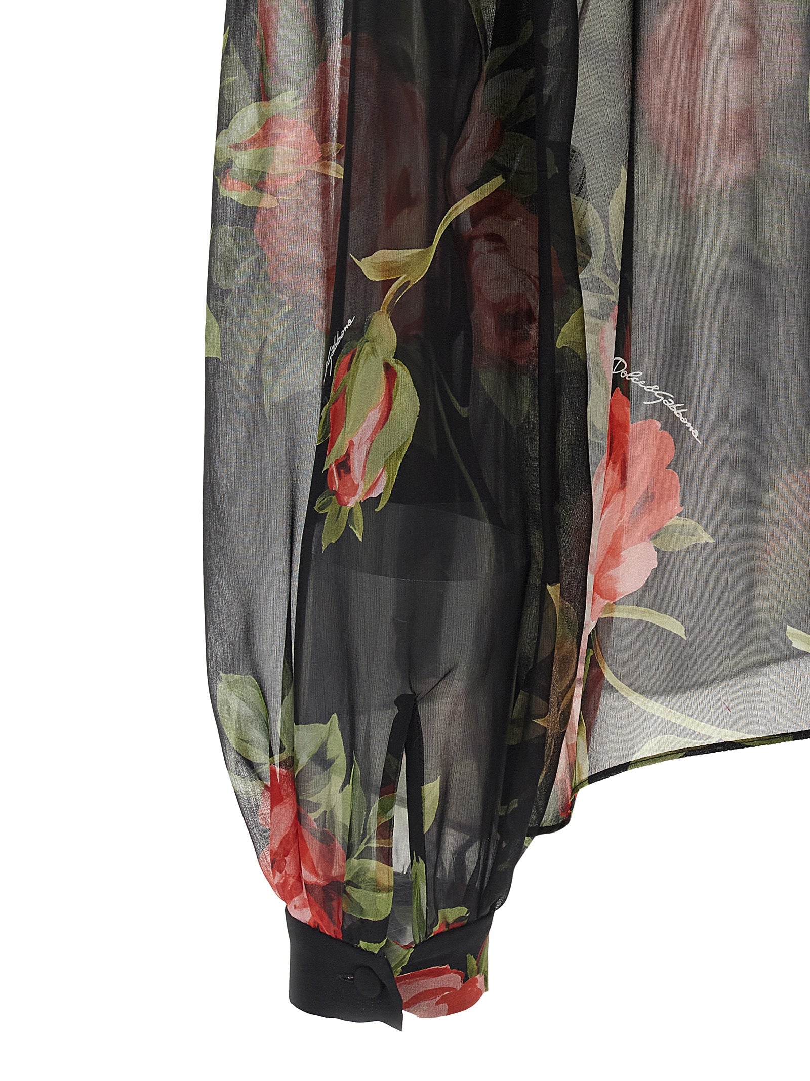 Dolce & Gabbana Black Silk Pattern Women's Shirt