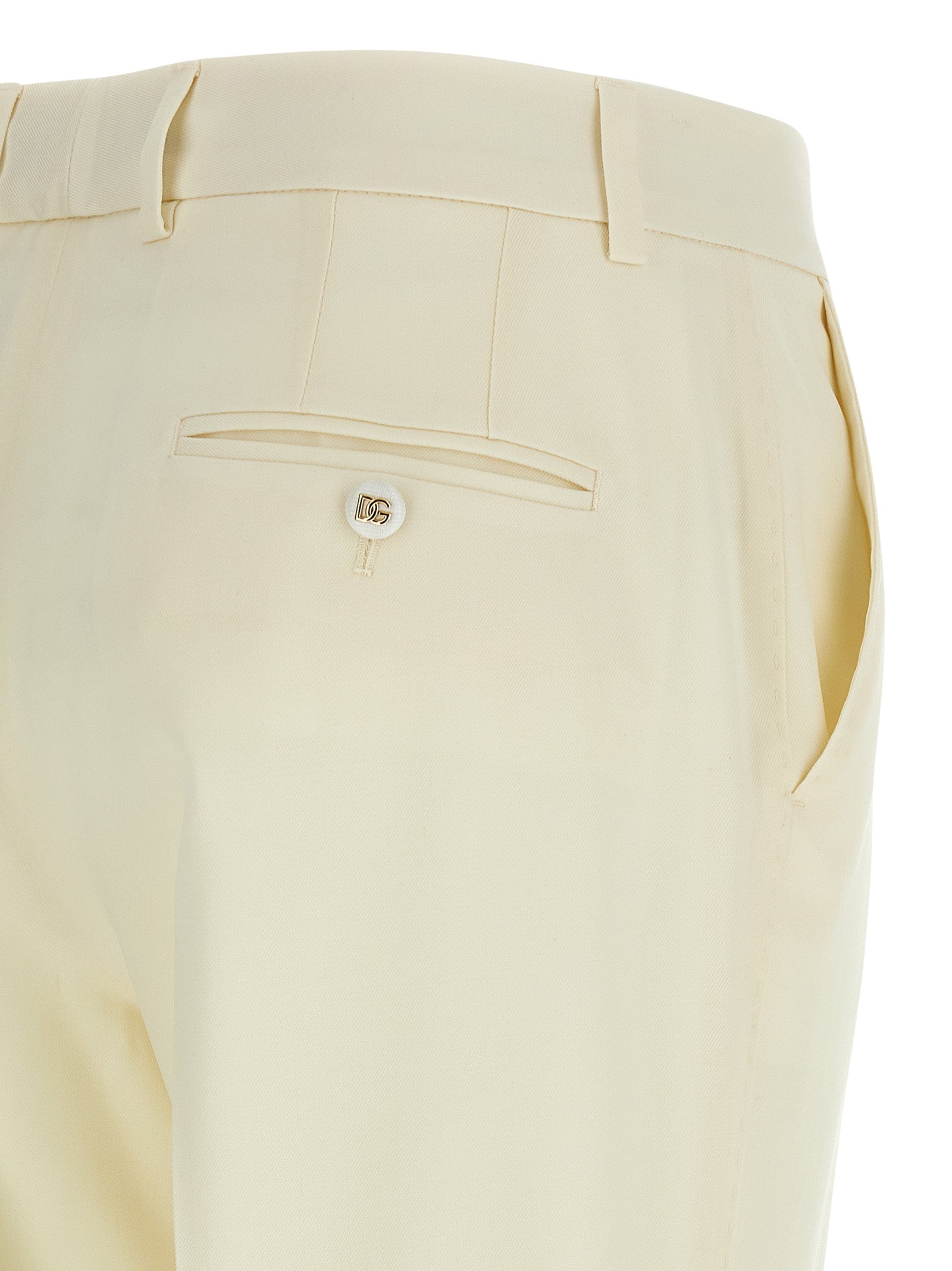 Dolce & Gabbana White Virgin Wool Dress Women's Pants