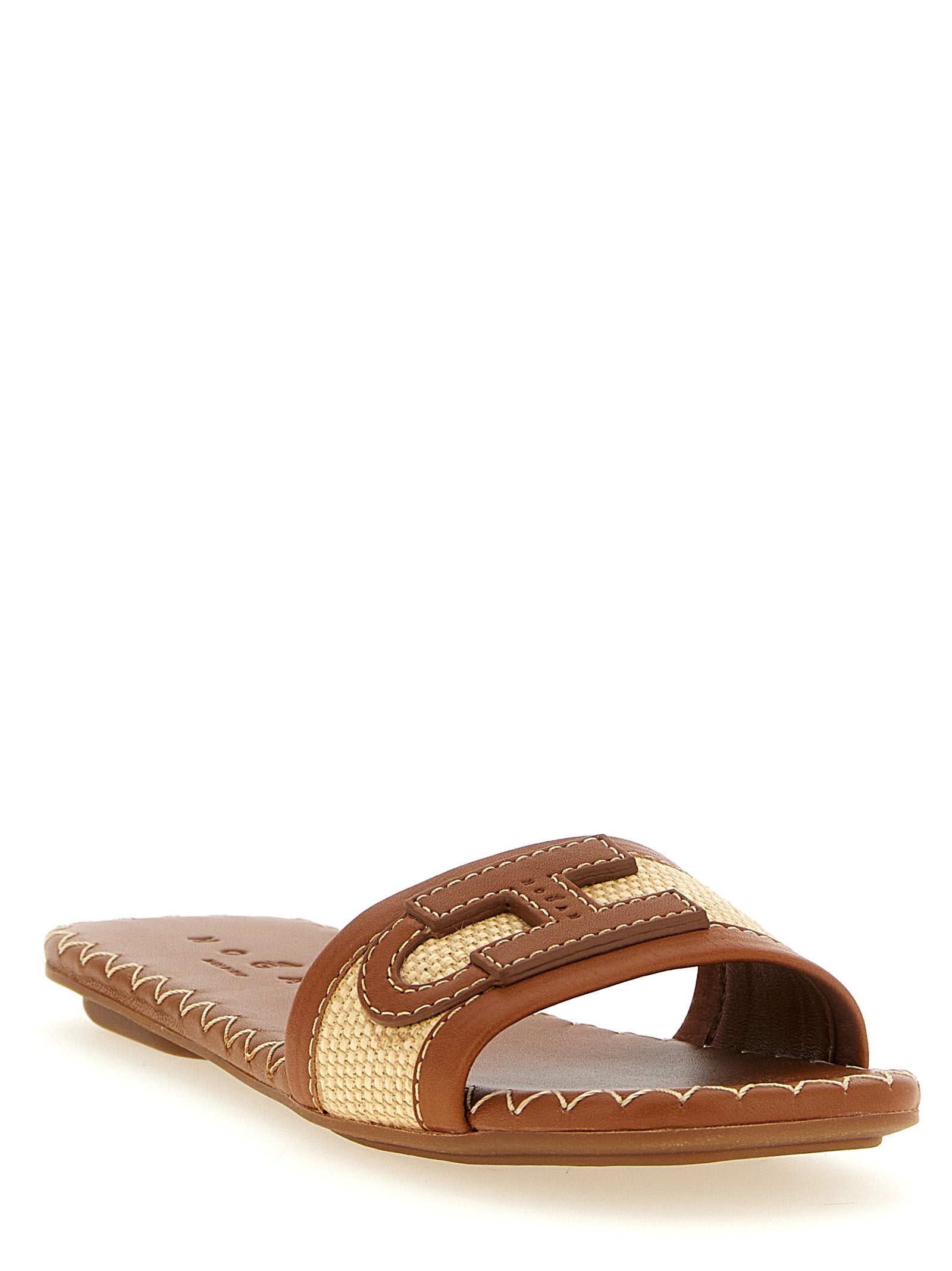 Hogan Brown Cotton Women's Slides