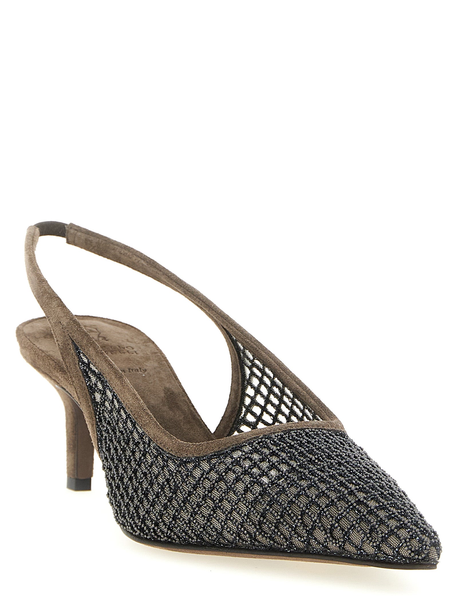 Brunello Cucinelli Brown Calfskin Mid Heel Women's Pumps