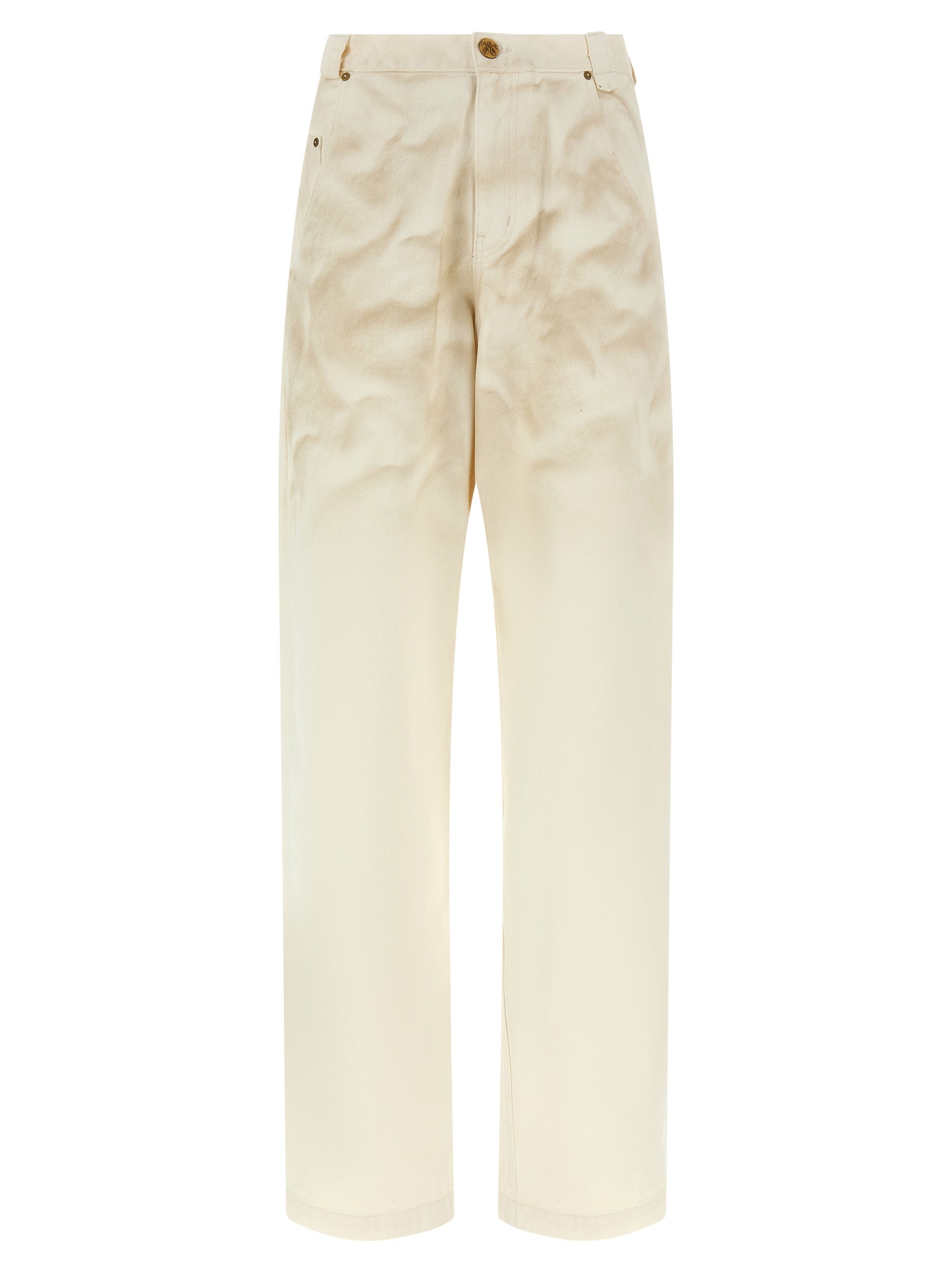 WILLY CHAVARRIA Beige Cotton Tapered Men's Jeans