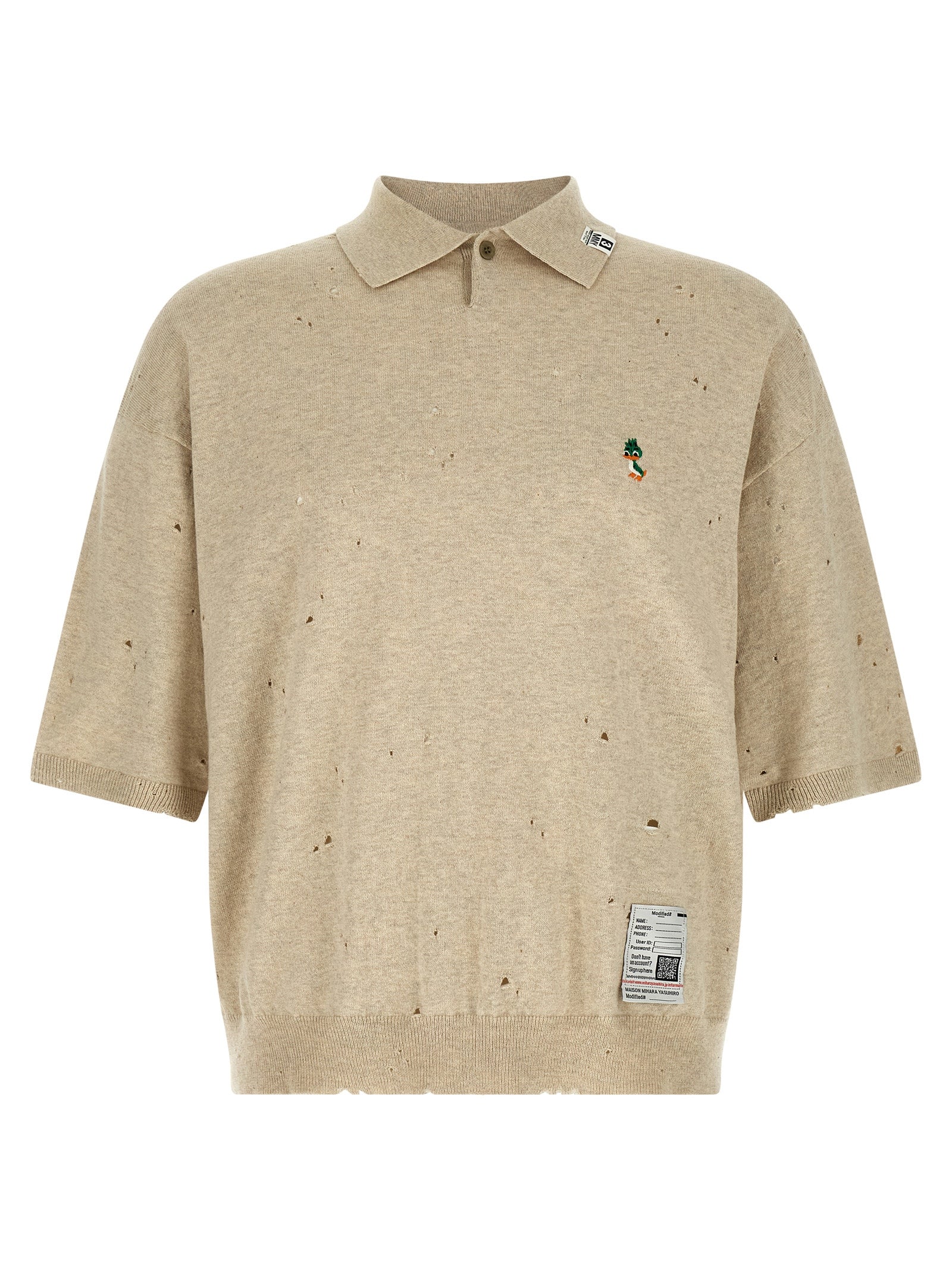 Maison Mihara Yasuhiro Beige Cotton Polo Men's Shirt