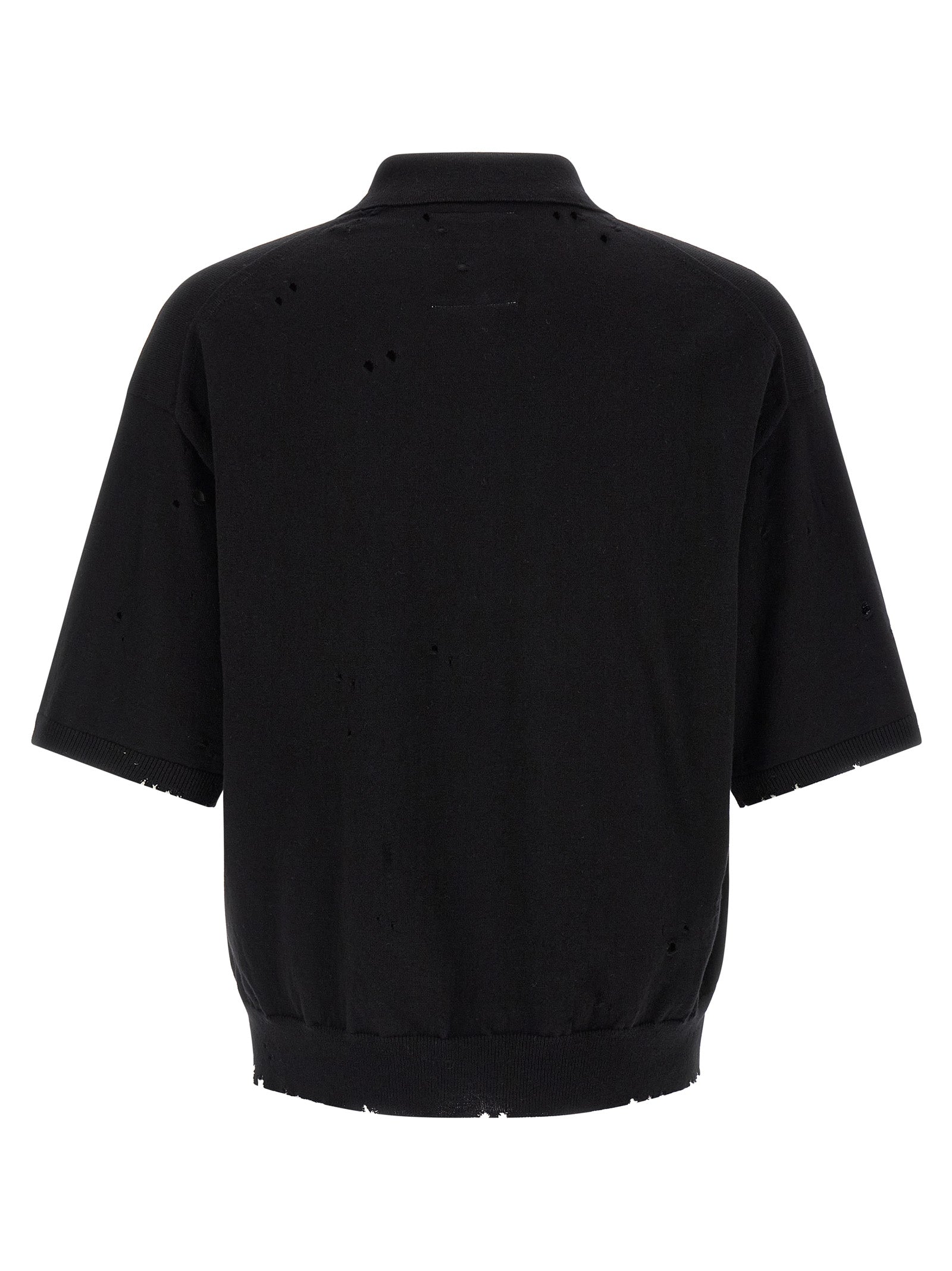 Maison Mihara Yasuhiro Black Cotton Polo Men's Shirt