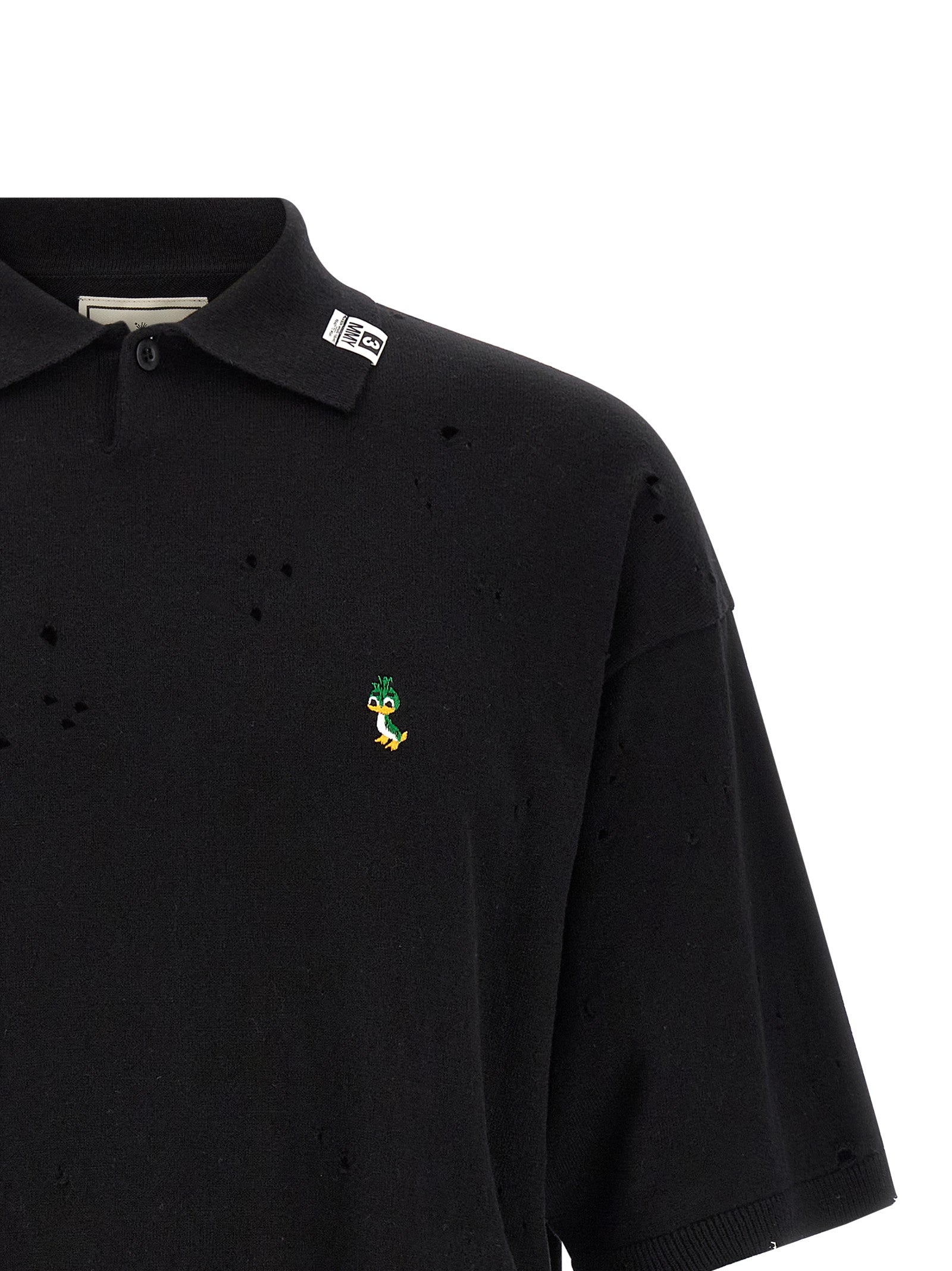 Maison Mihara Yasuhiro Black Cotton Polo Men's Shirt