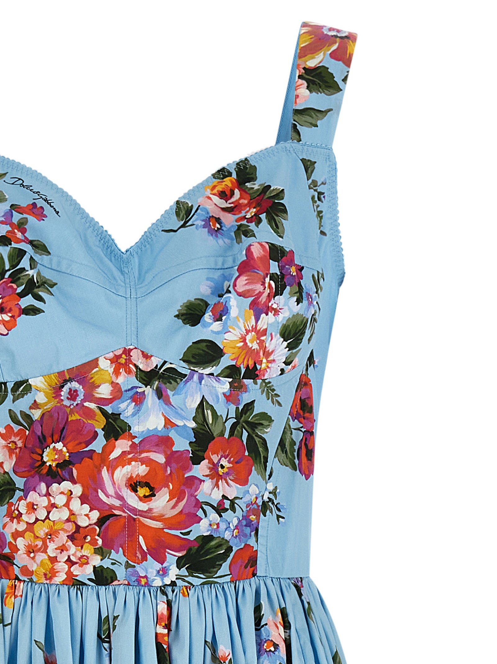 Dolce & Gabbana Blue Cotton Long Women's Dress