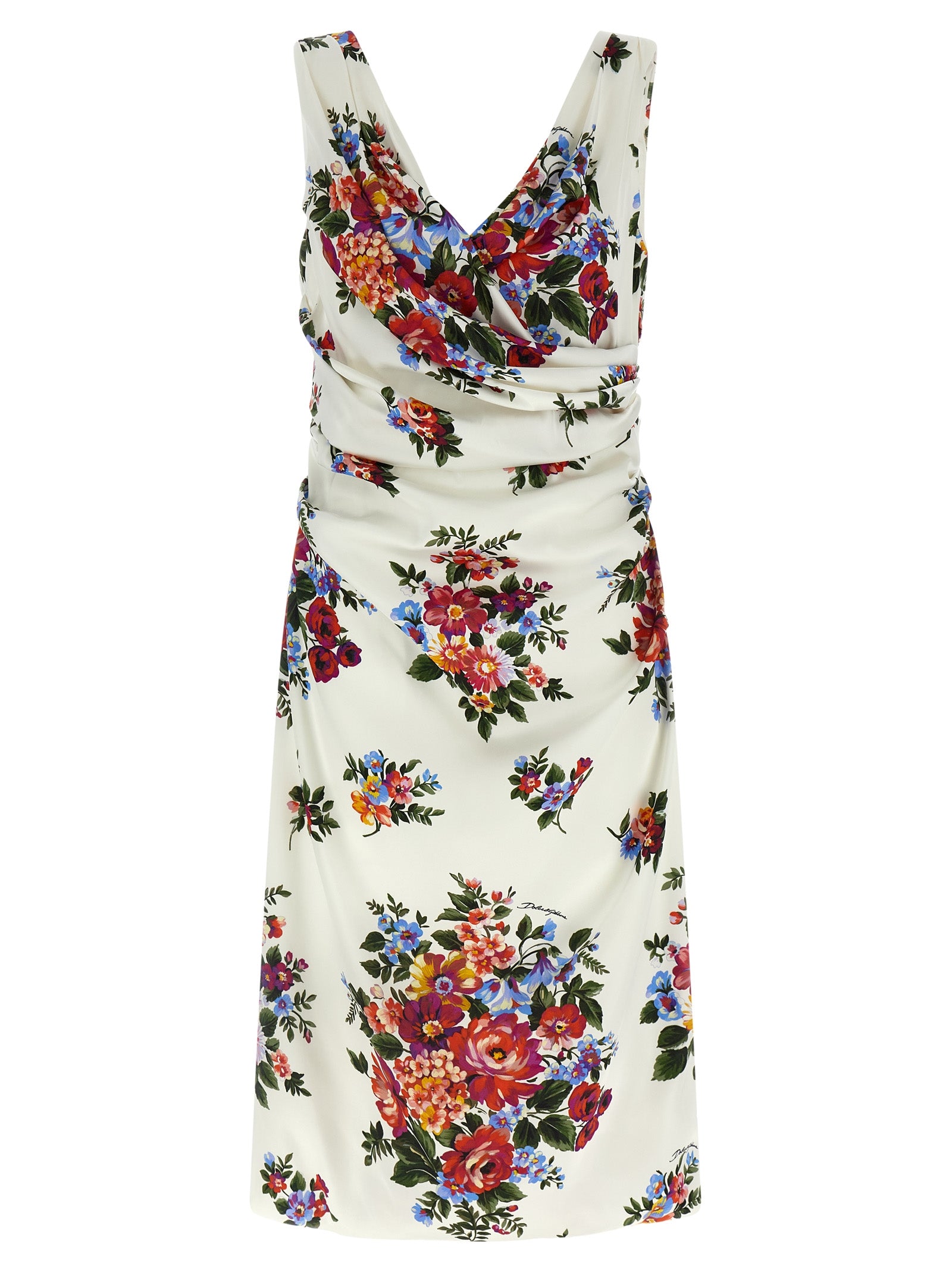 Dolce & Gabbana White Viscose Midi Women's Dress
