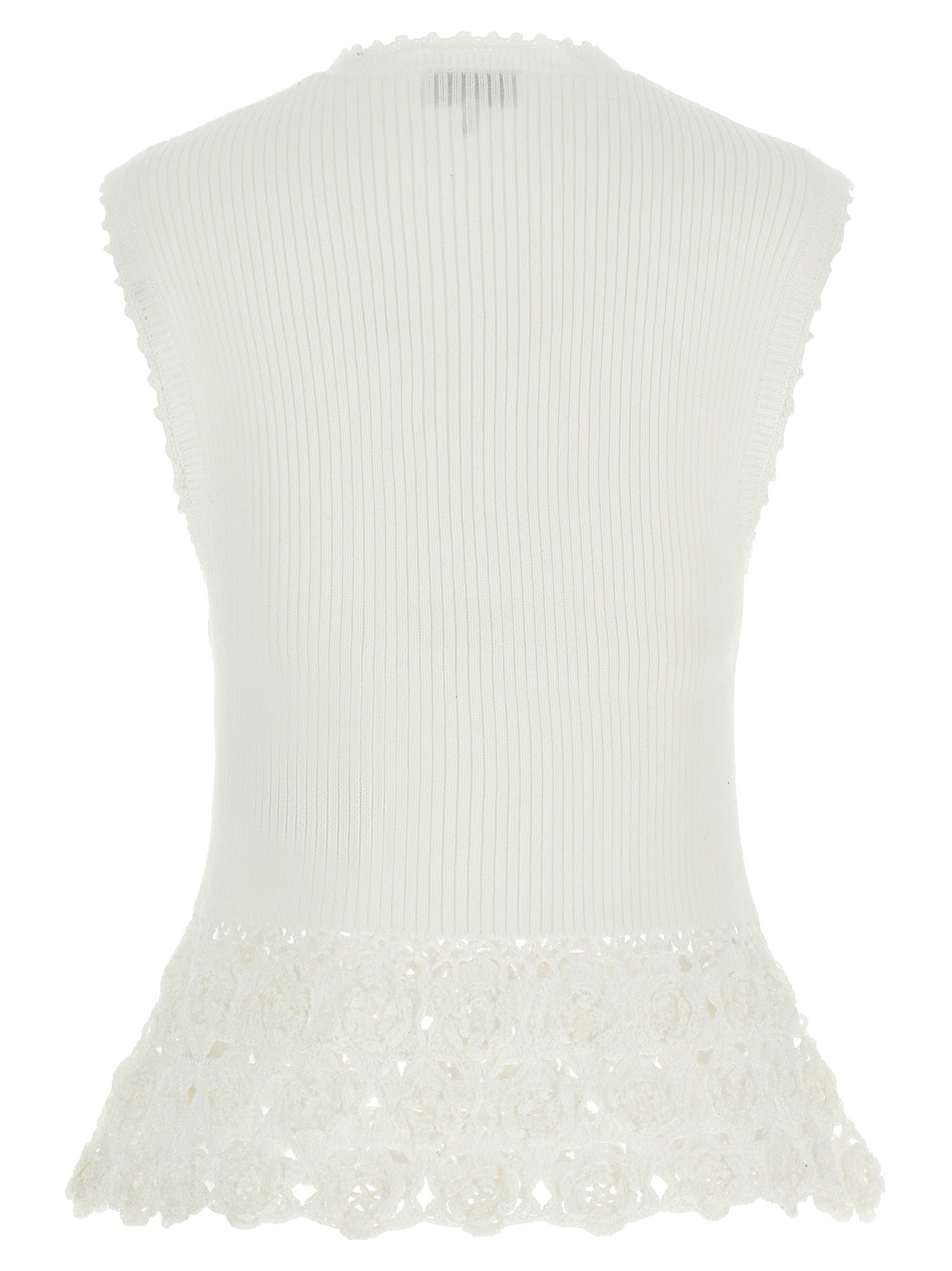 Ganni White Organic Cotton Sleeveless Women's Jacket