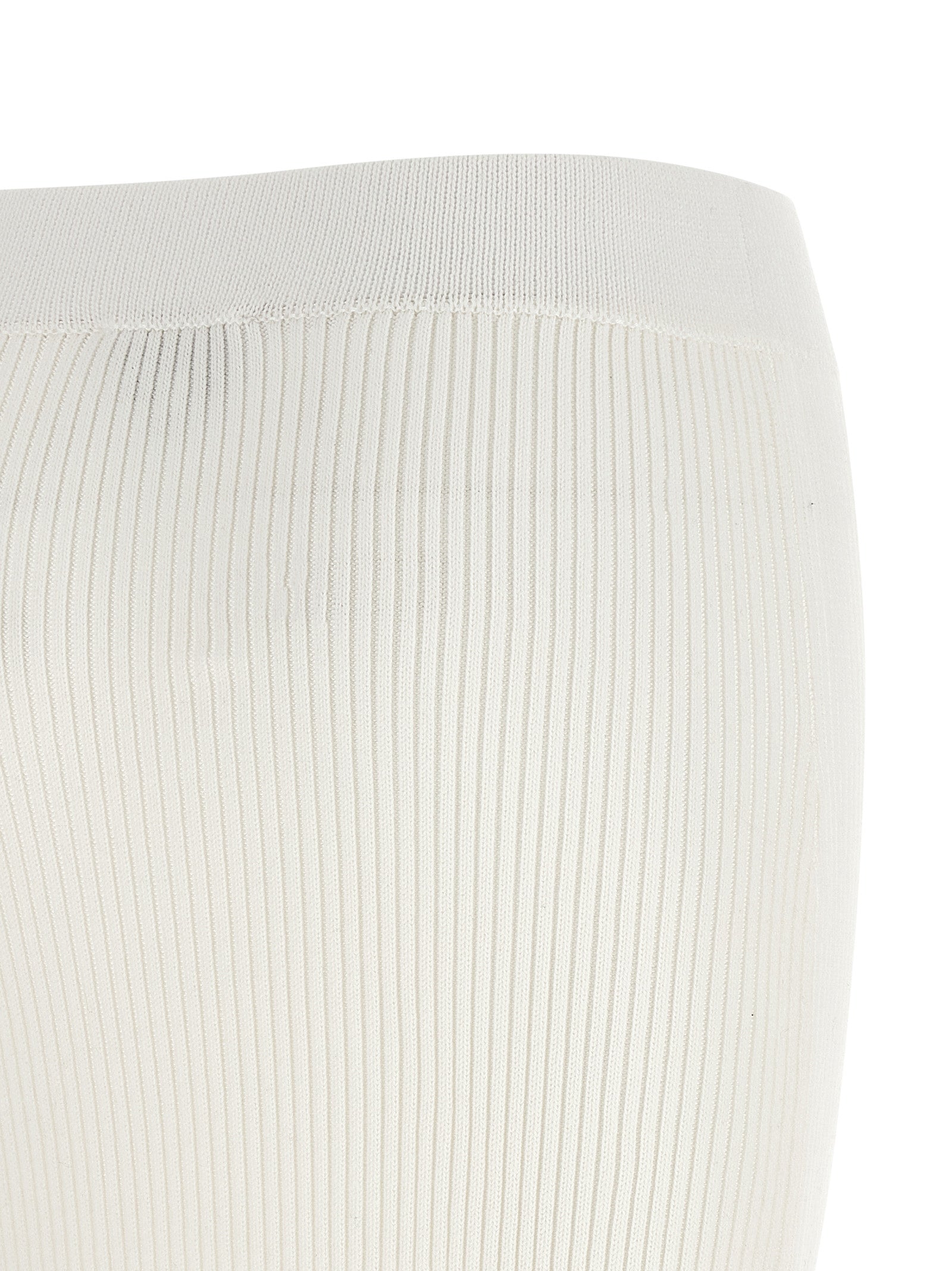 Ganni White Organic Cotton Midi Women's Skirt