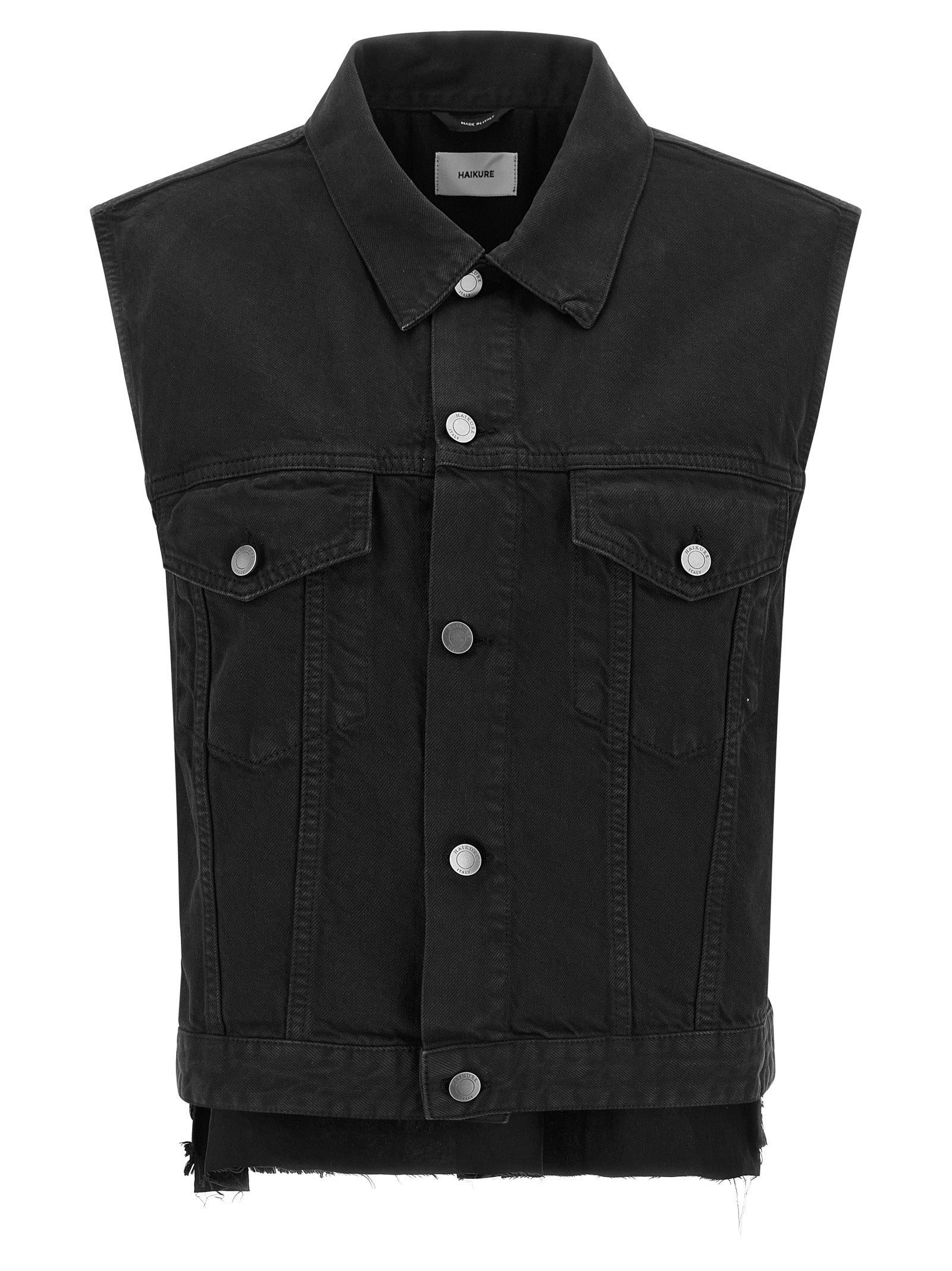 Haikure Black Cotton Sleeveless Women's Jacket