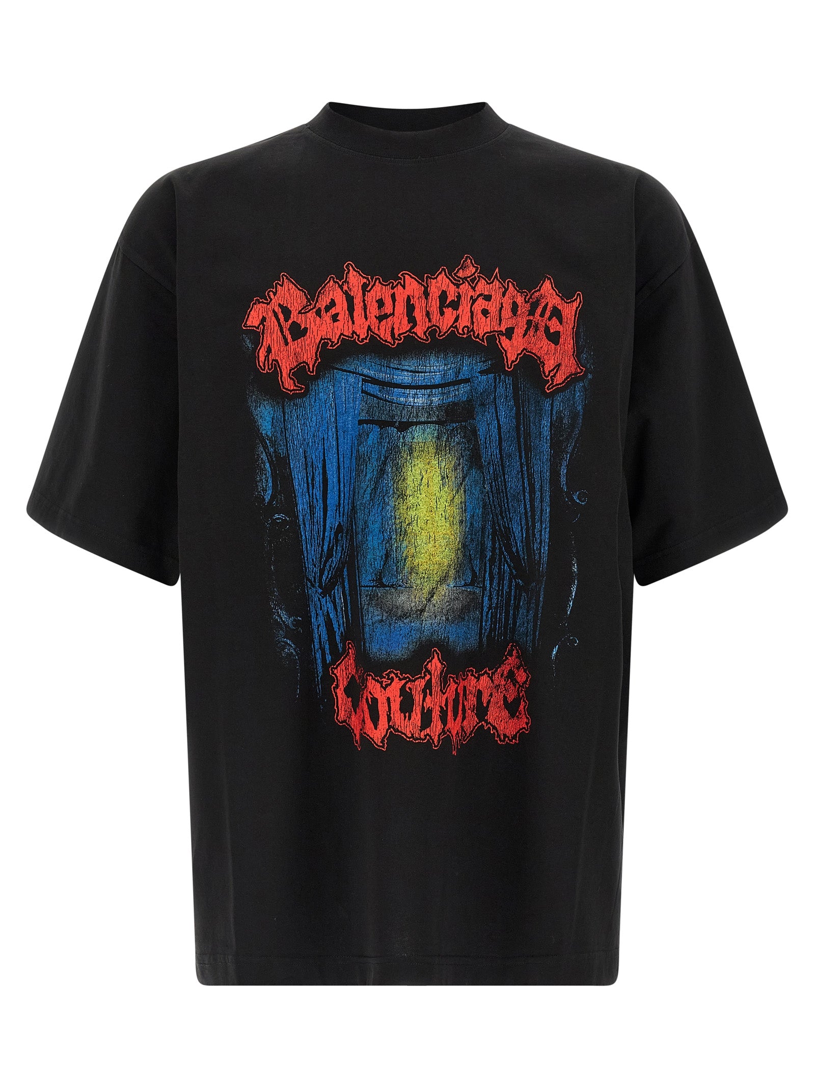 Balenciaga Black Cotton Men's T-Shirt