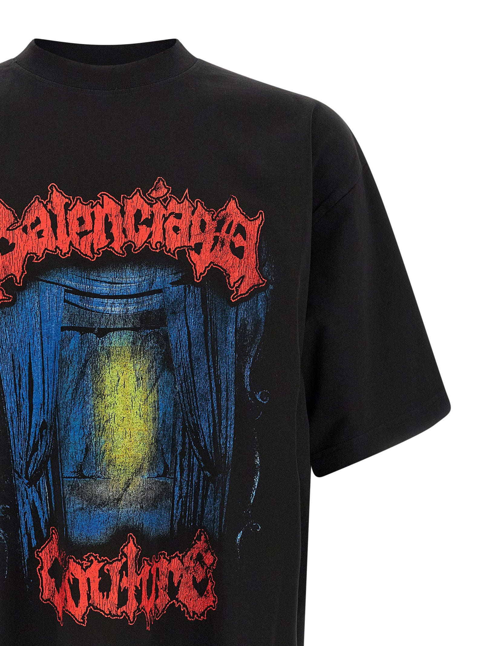 Balenciaga Black Cotton Men's T-Shirt