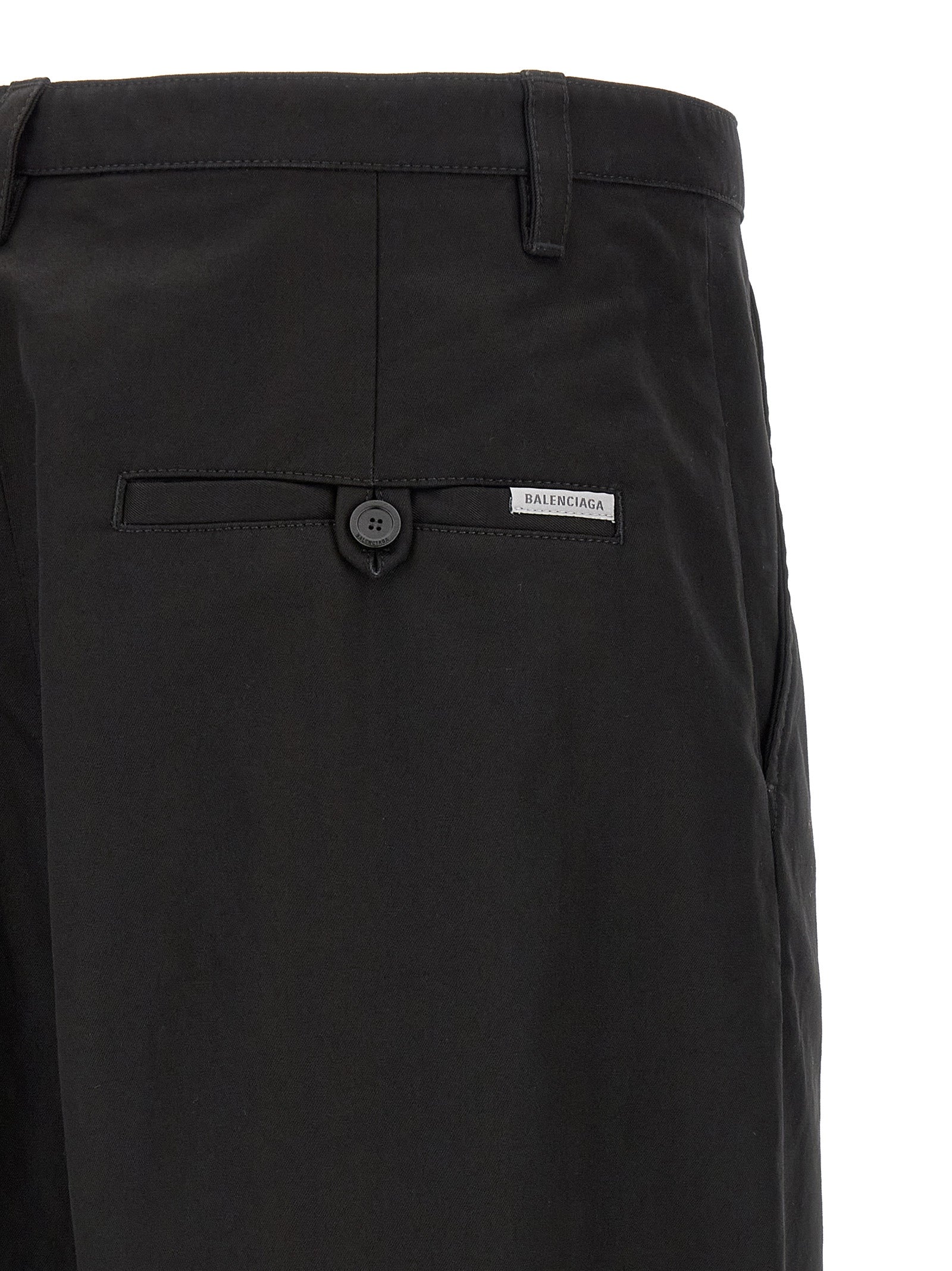 Balenciaga Black Cotton Chino Men's Pants