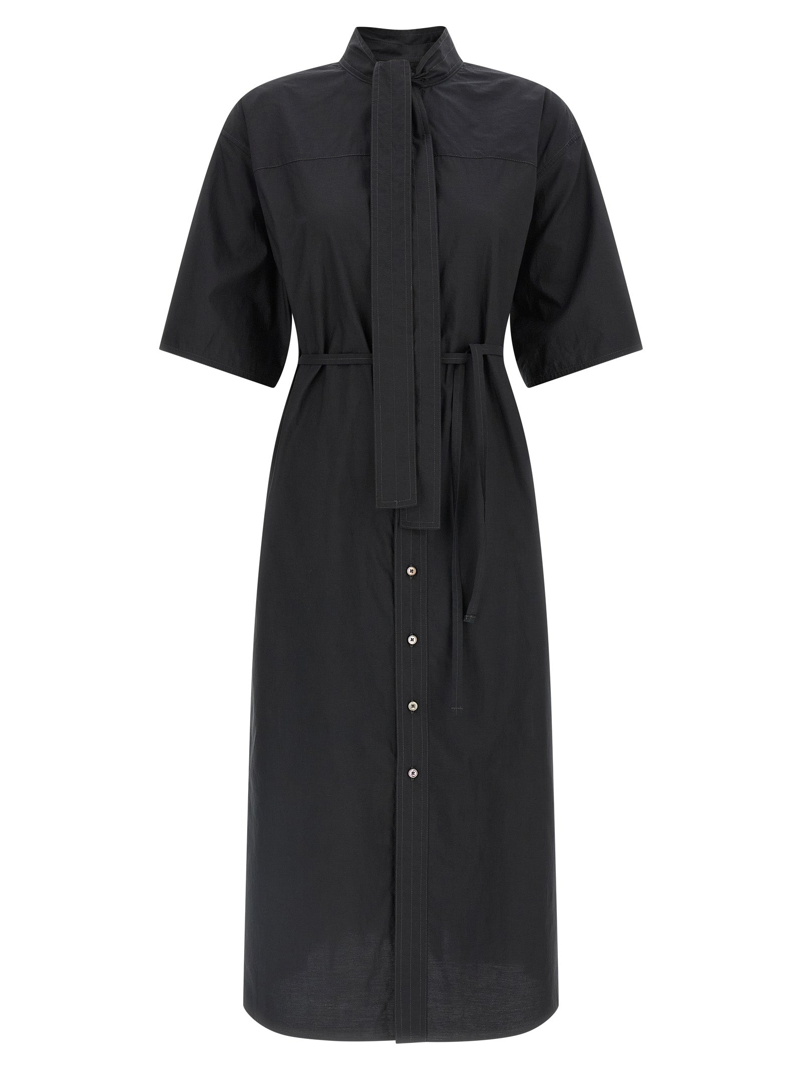 Lemaire Black Cotton Midi Women's Dress