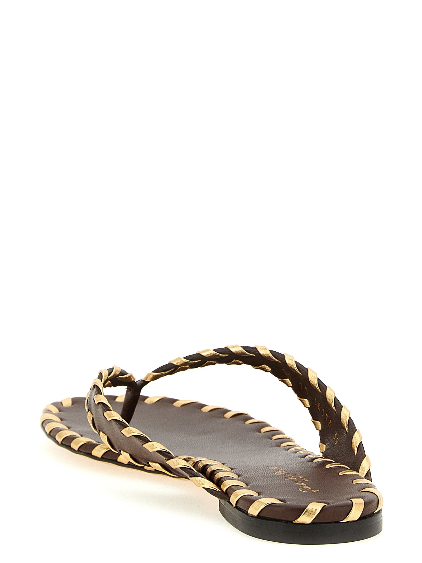 Gianvito Rossi Brown Lamb Leather Women's Slides