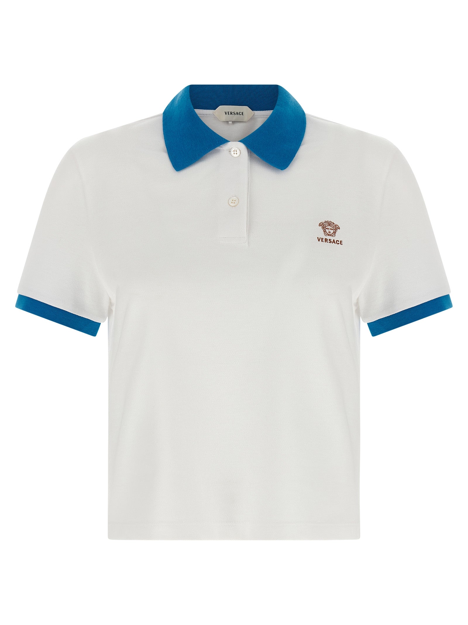 Versace Blue Cotton Polo Women's Shirt