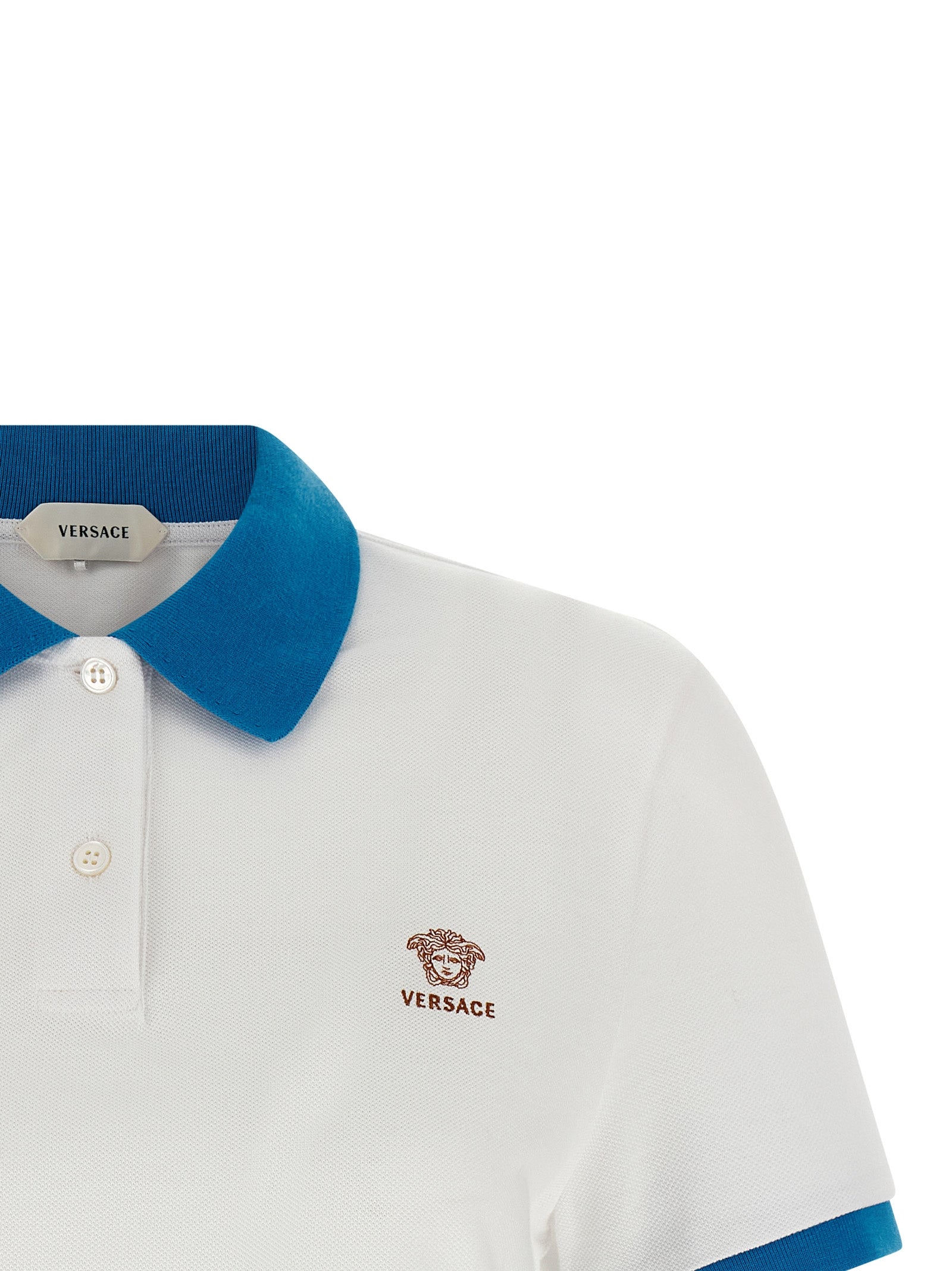 Versace Blue Cotton Polo Women's Shirt