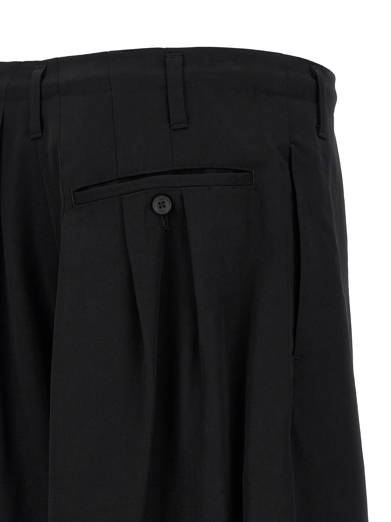 Yohji Yamamoto Black Triacetate Casual Men's Pants