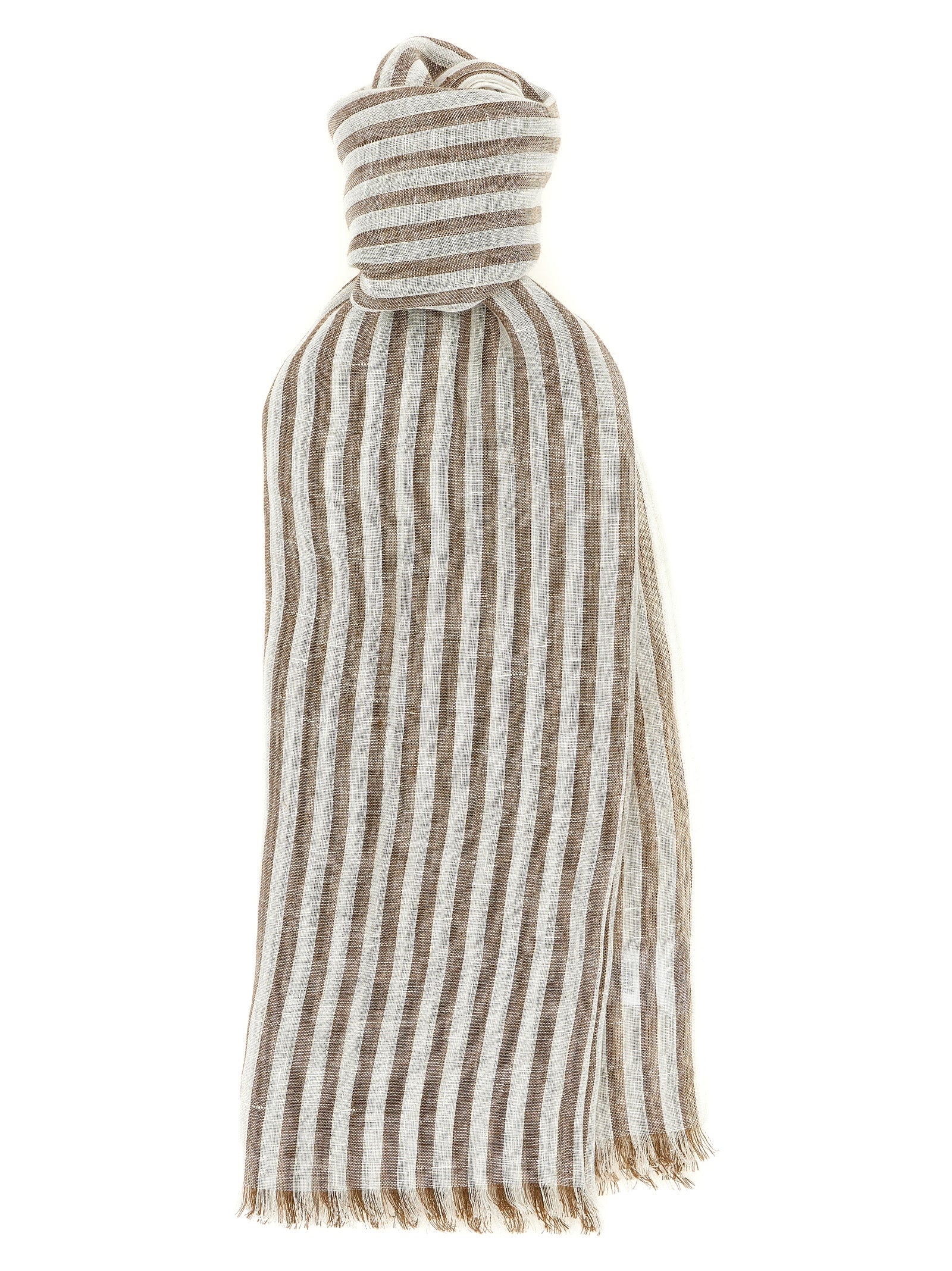 Brunello Cucinelli Brown Linen Women's Scarf