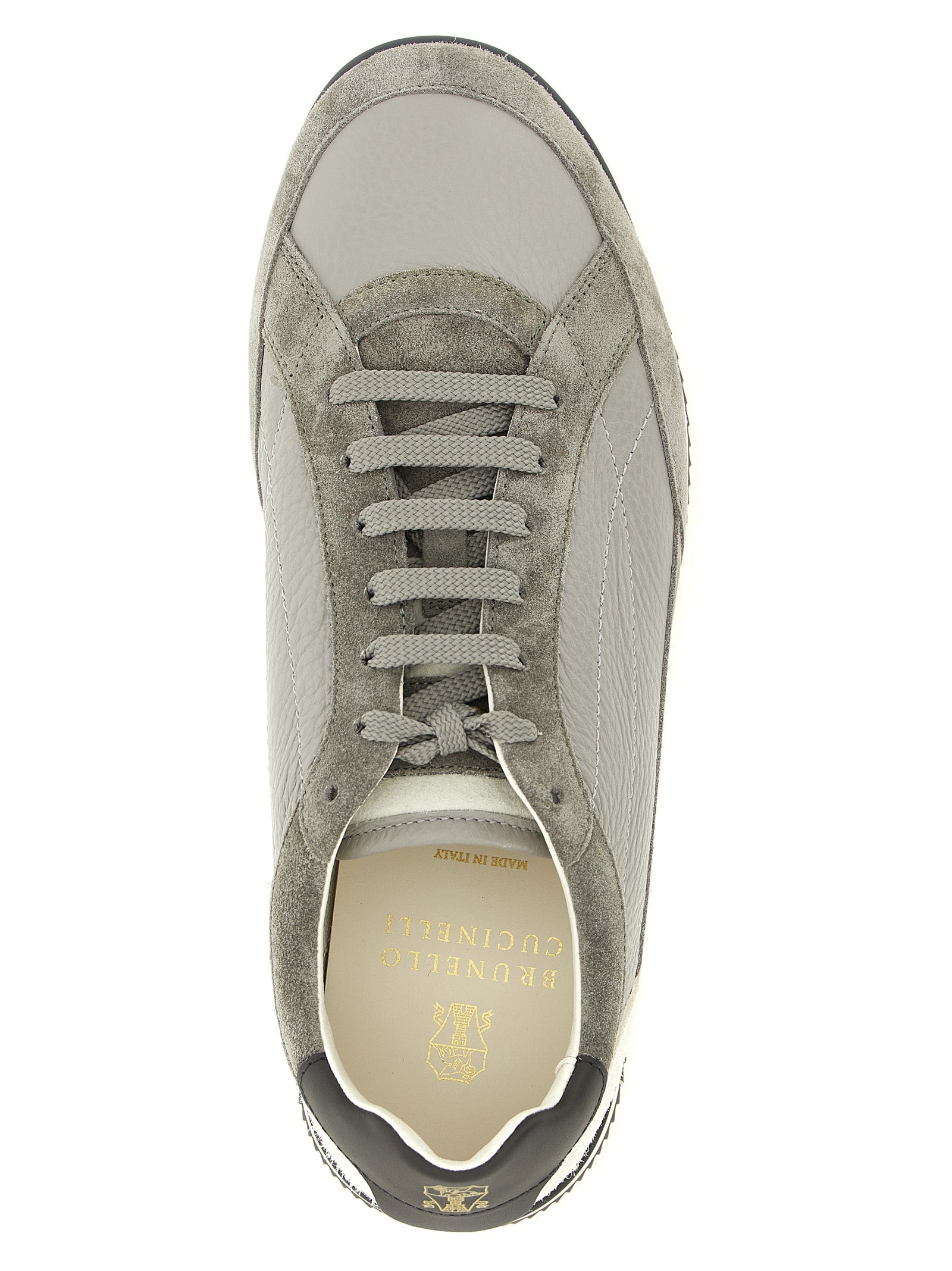 Brunello Cucinelli Gray Nubuc Leather Men's Sneakers