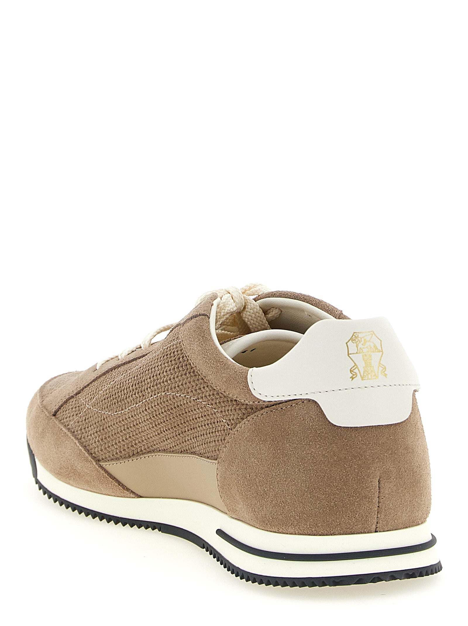 Brunello Cucinelli Beige Calfskin Low Top Men's Sneakers