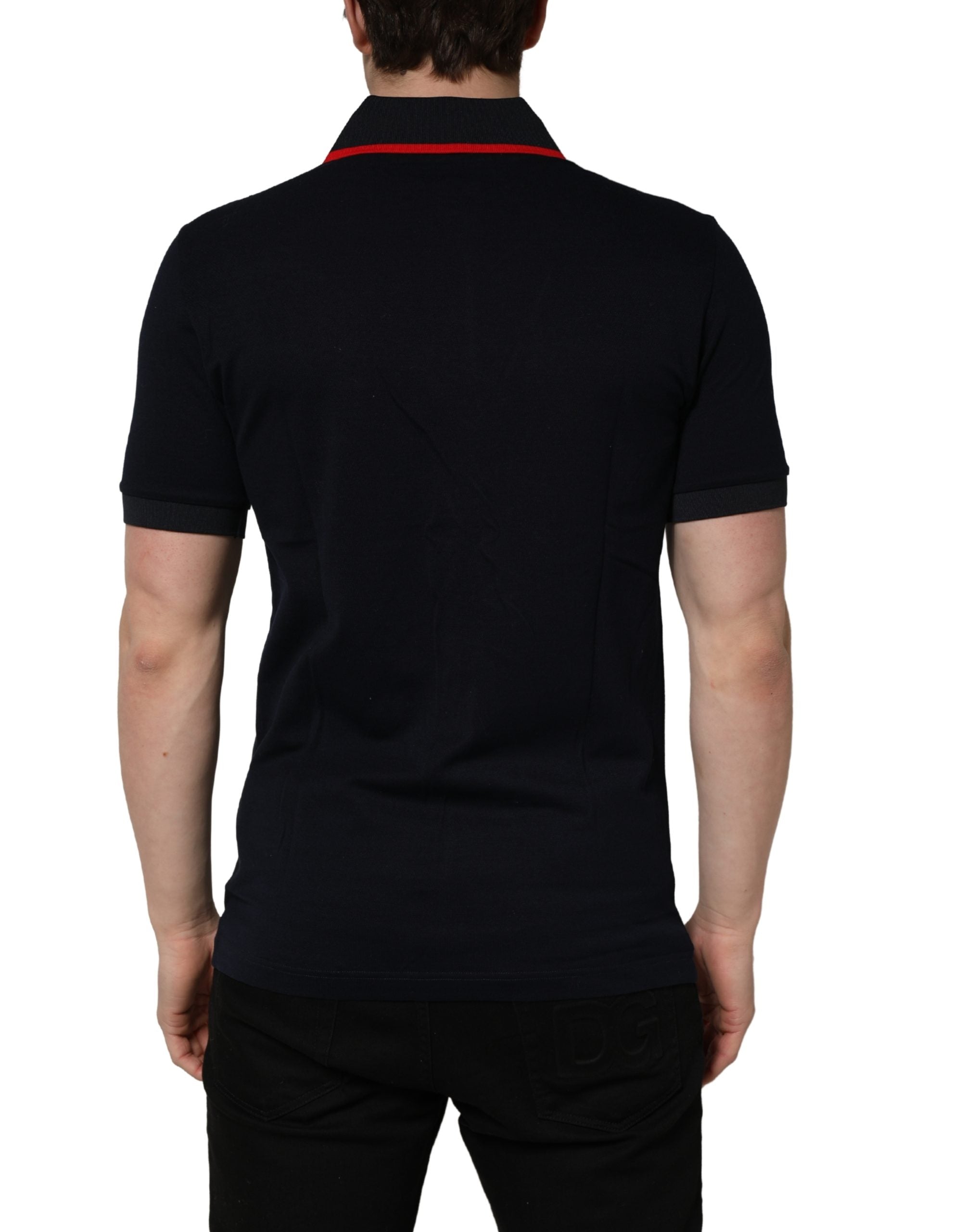 Dolce & Gabbana Black DG Logo Print Short Sleeve Polo Men's T-shirt