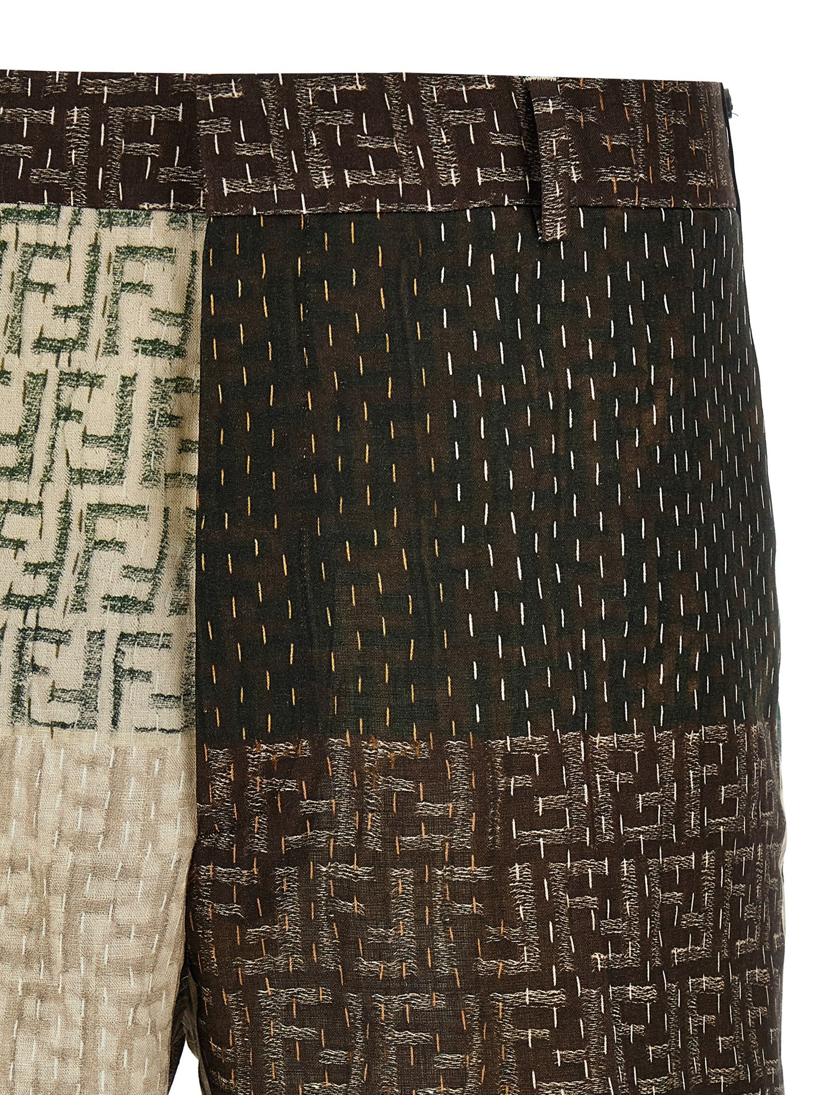Fendi Multicolor Linen Bermuda Men's Shorts