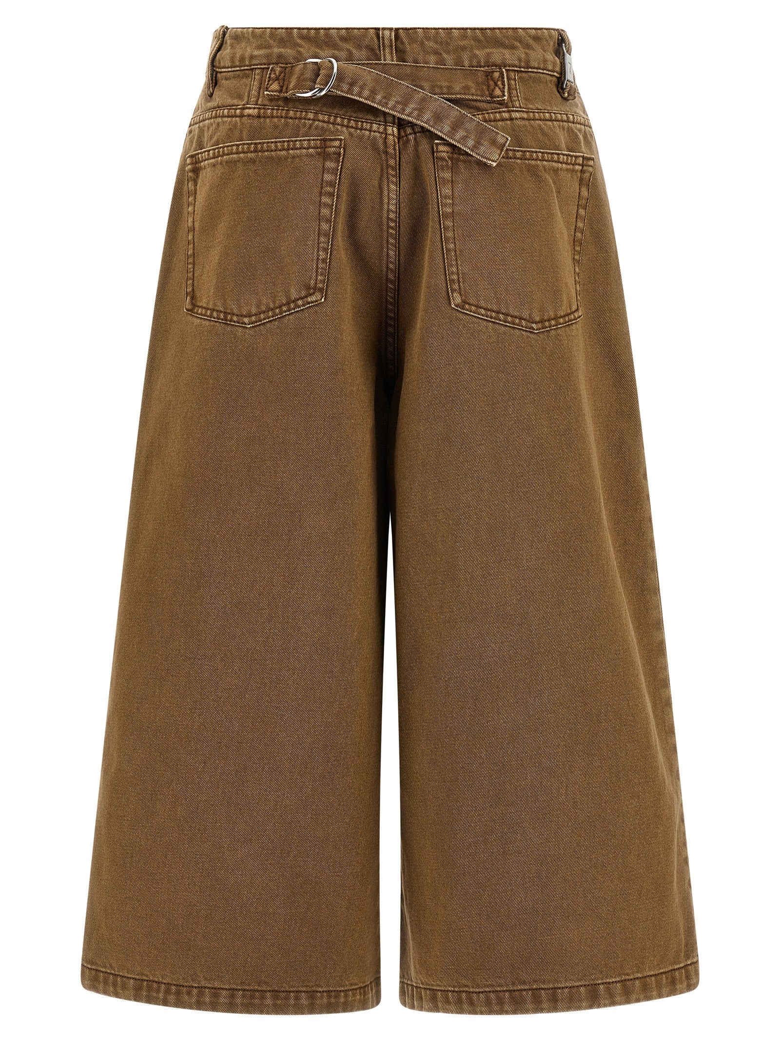 Ami Paris Brown Cotton Bermuda Women's Shorts