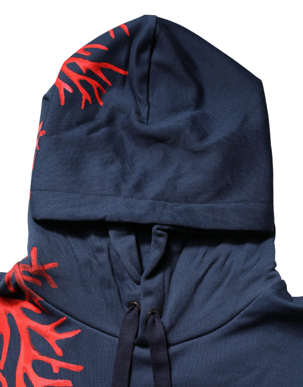 Dolce & Gabbana Blue Cotton Coral Logo Hooded Sweatshirt Men's Sweater