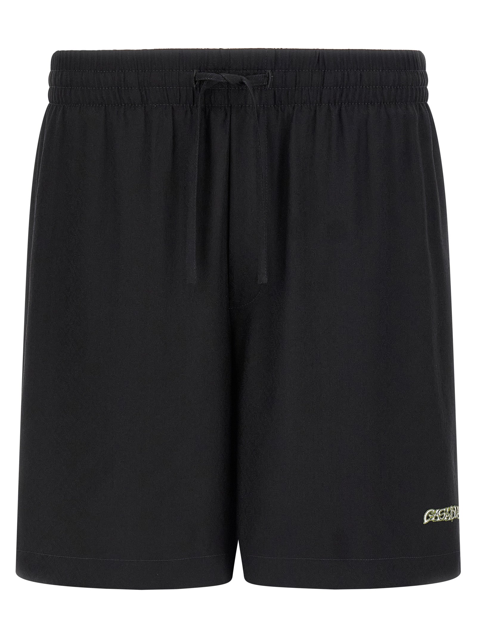Casablanca Black Silk Bermuda Men's Shorts