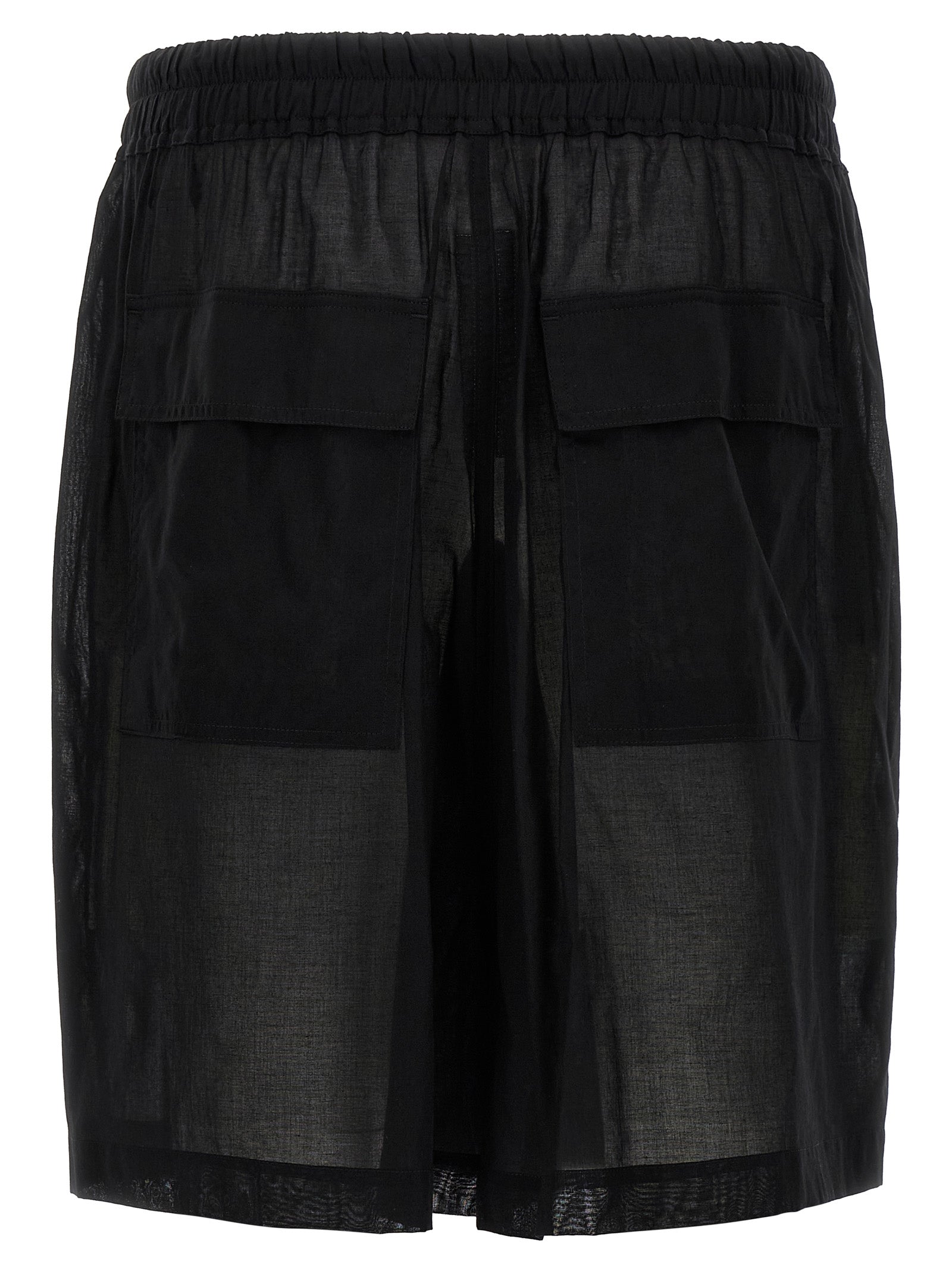 Rick Owens Black Cotton Bermuda Men's Shorts
