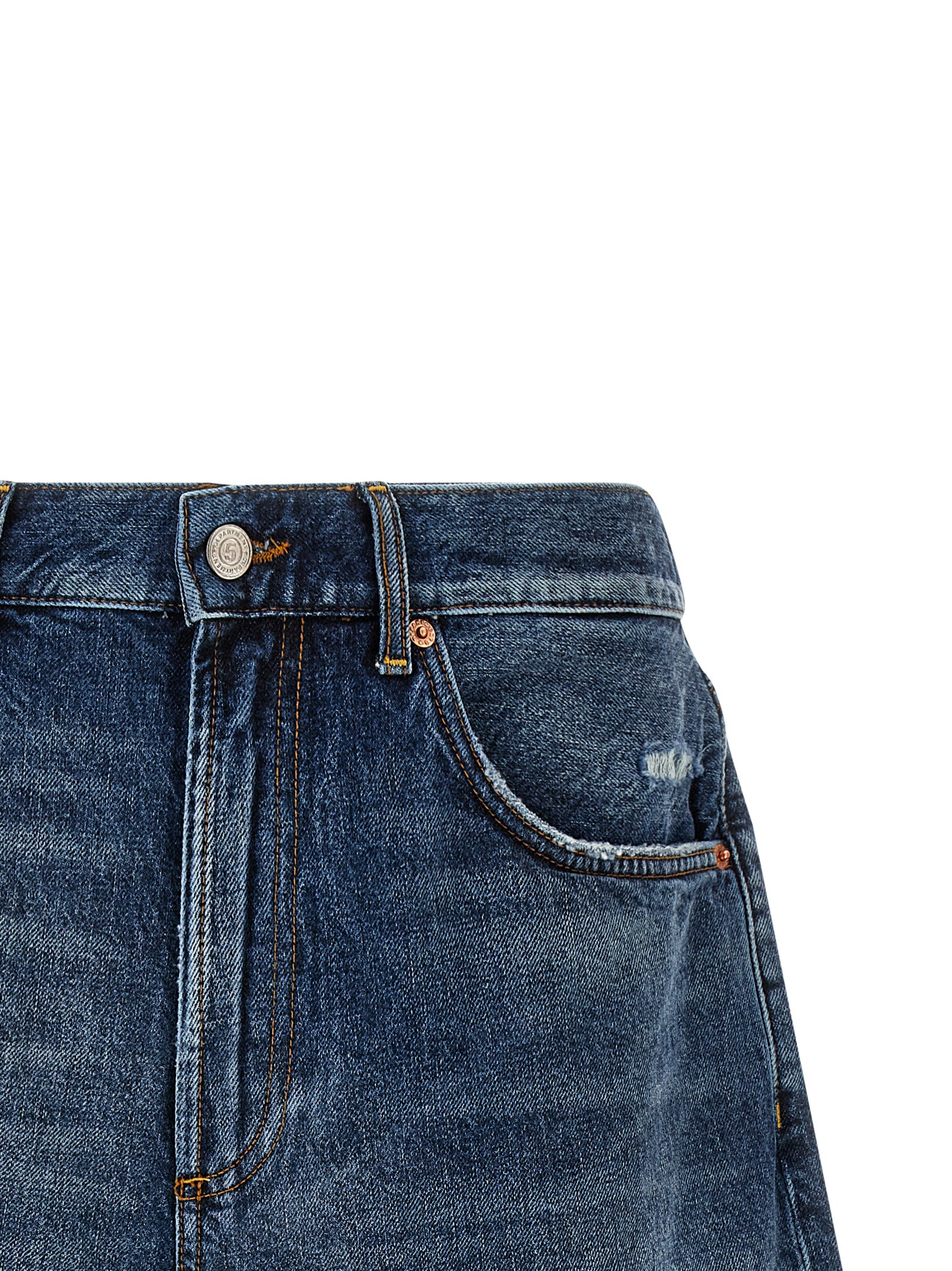 Department 5 Blue Cotton Bermuda Men's Shorts
