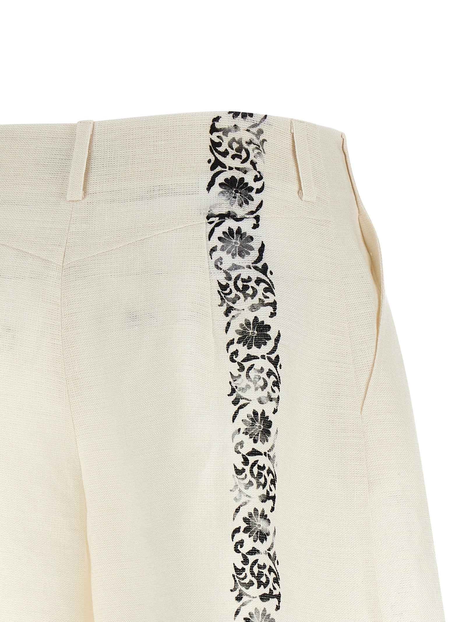 Alberta Ferretti Bicolor Linen Bermuda Women's Shorts
