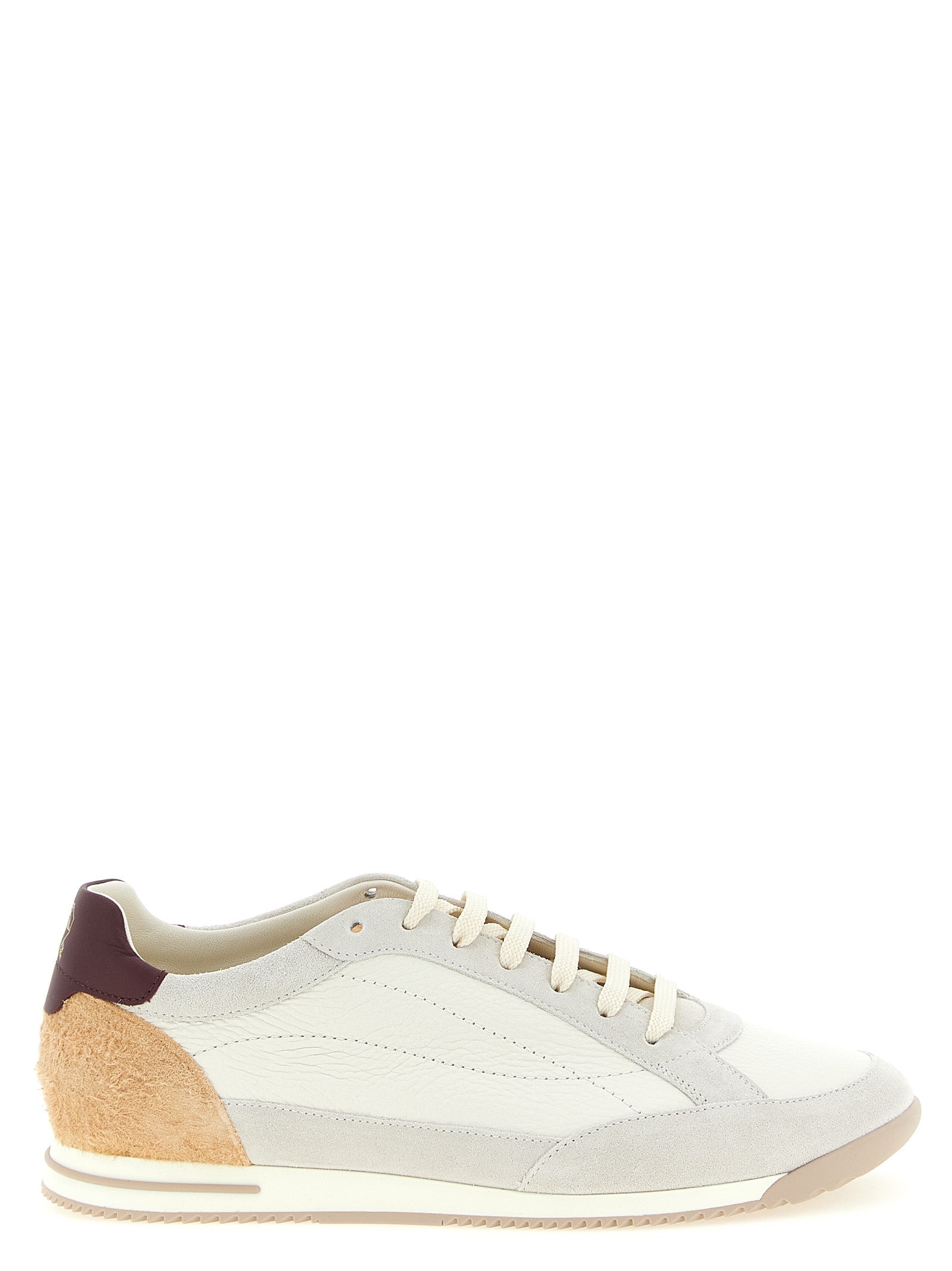 Brunello Cucinelli Beige Nubuc Leather Low Top Men's Sneakers